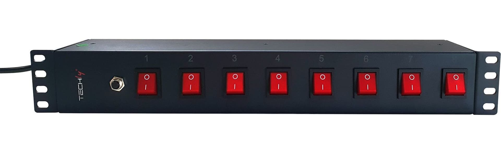 Multipresa a 8 Posti da Rack 19'' con 8 Interruttori Luminosi 1,5U - 4