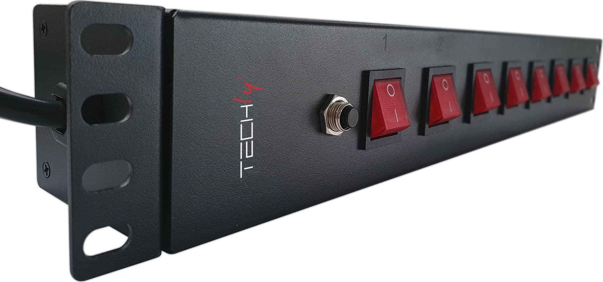 Multipresa a 8 Posti da Rack 19'' con 8 Interruttori Luminosi 1,5U - 10