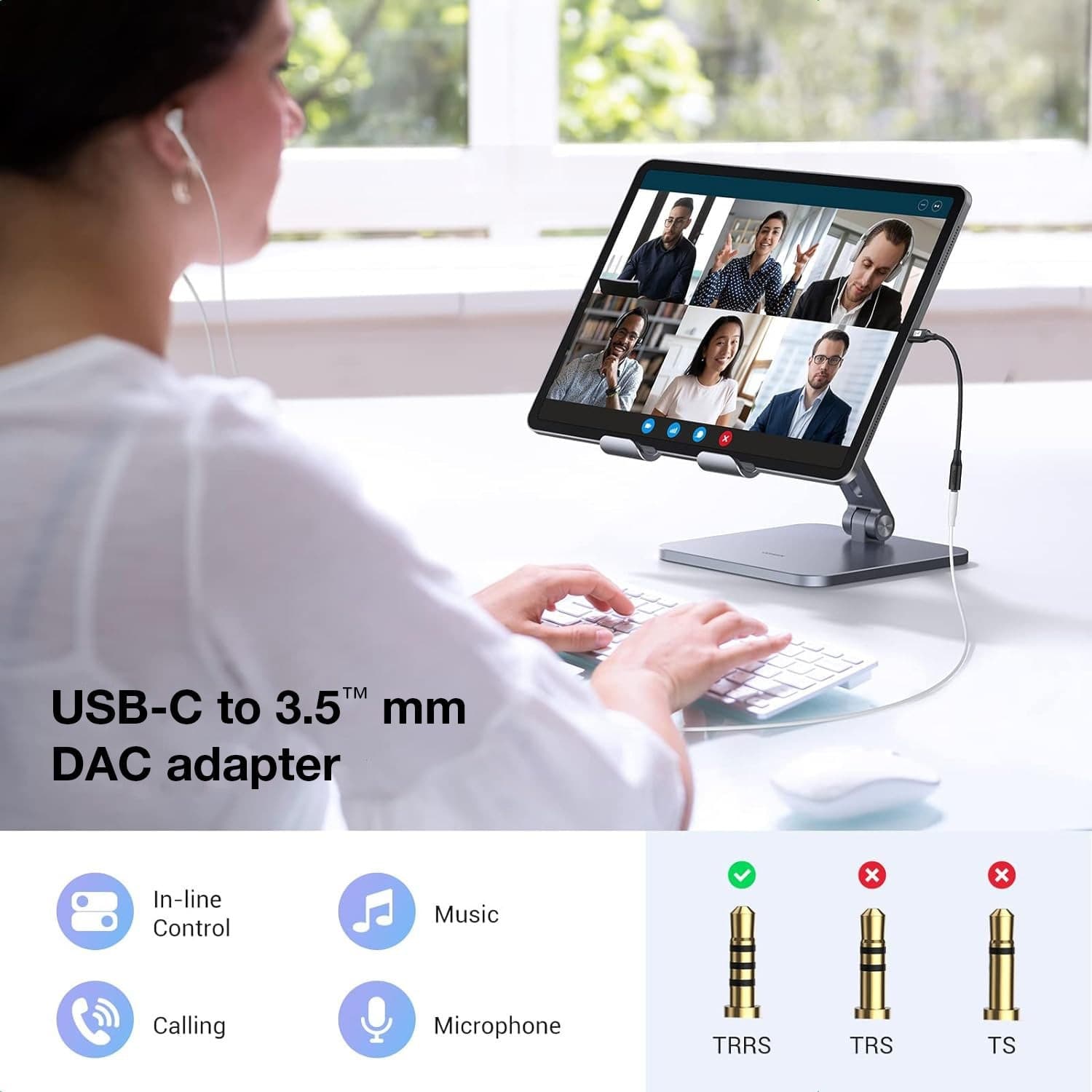 Cavo Adattatore Cuffie da USB-C&trade a Jack Audio 3.5'' Chip DAC - 13