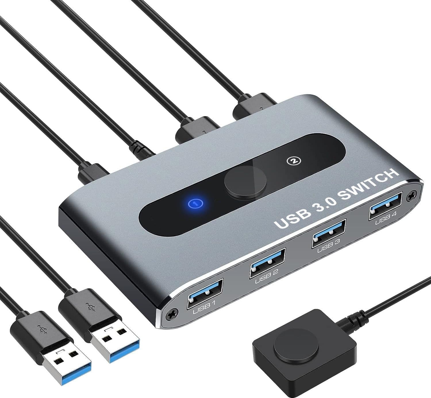 Switch USB 3.0 per 2 PC in 4 out - 11