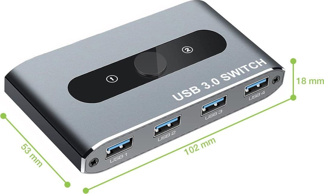 Switch USB 3.0 per 2 PC in 4 out - 13
