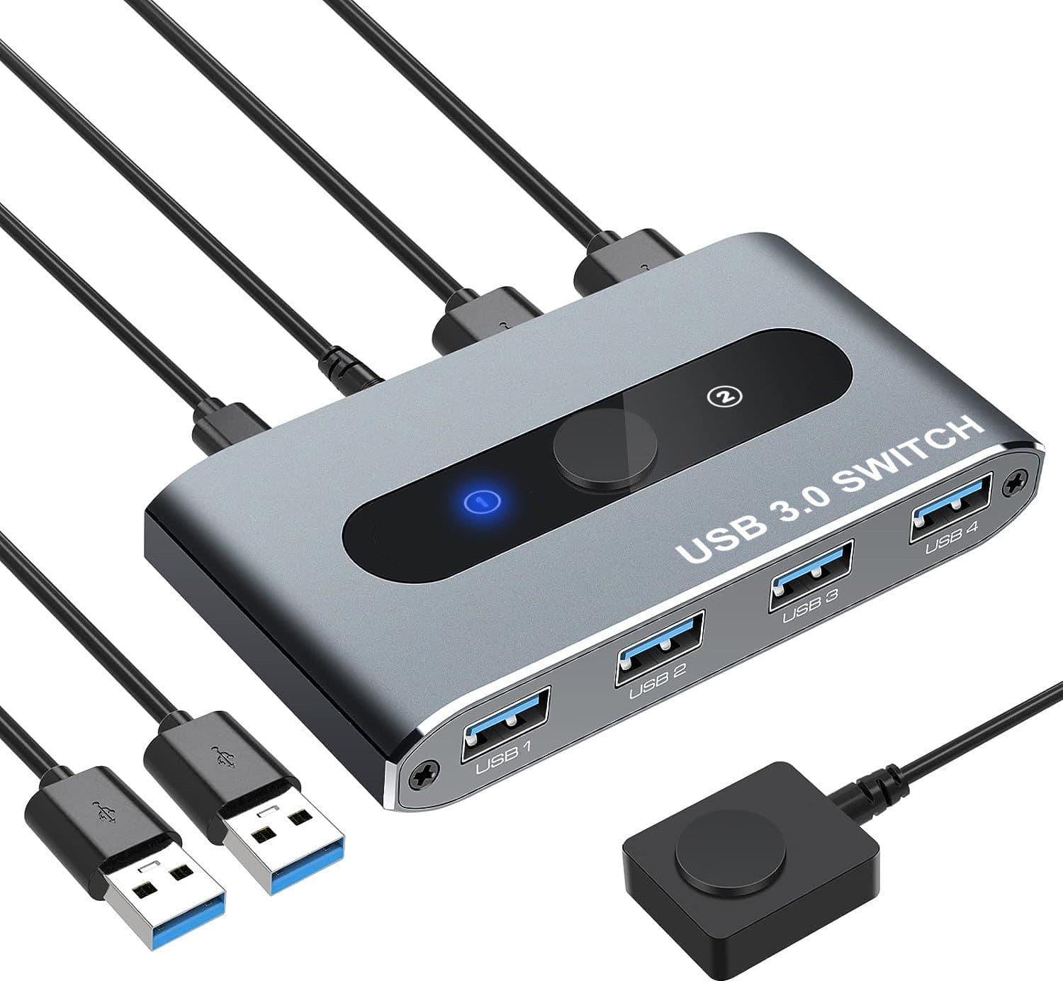 Switch USB 3.0 per 2 PC in 4 out - 8