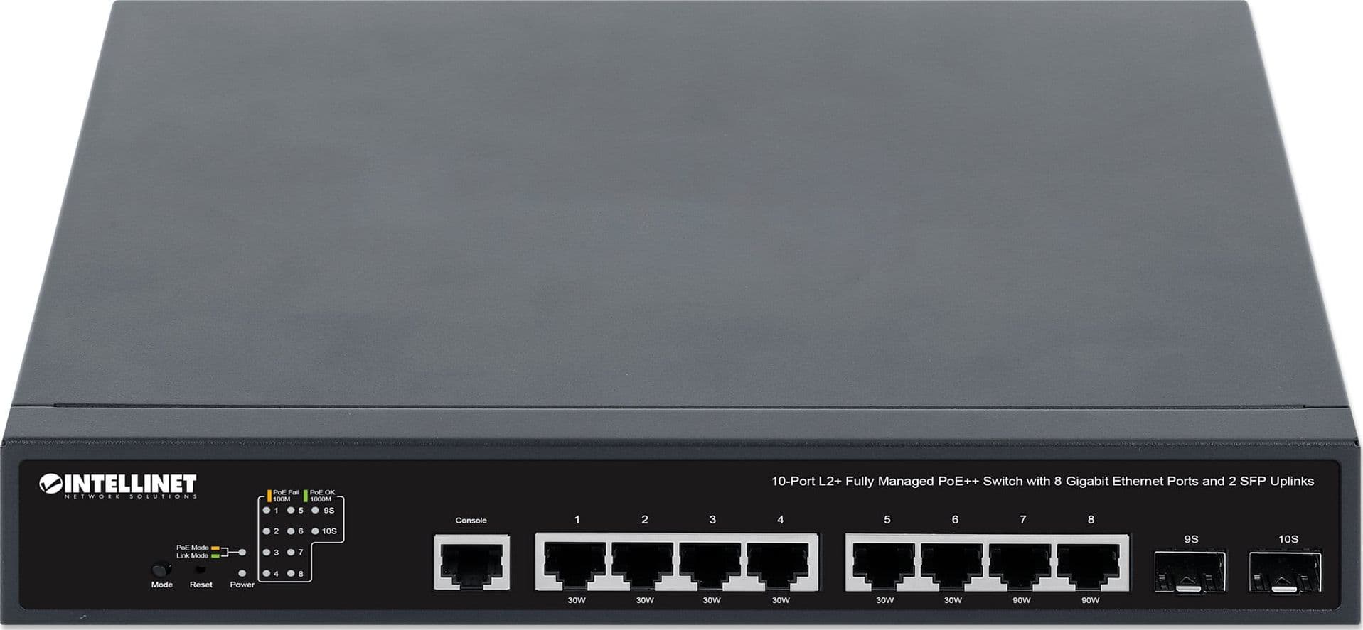 Switch PoE++ 10 porte L2 Fully Managed con 8 porte Ethernet Gigabit e 2 SFP Uplink - 14