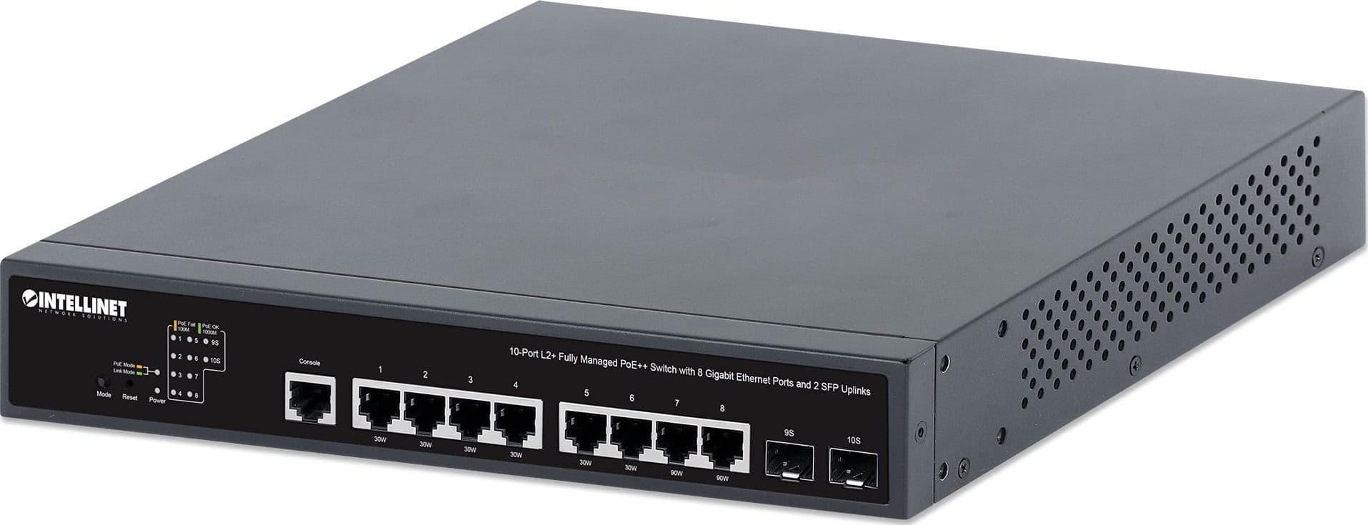 Switch PoE++ 10 porte L2 Fully Managed con 8 porte Ethernet Gigabit e 2 SFP Uplink - 17