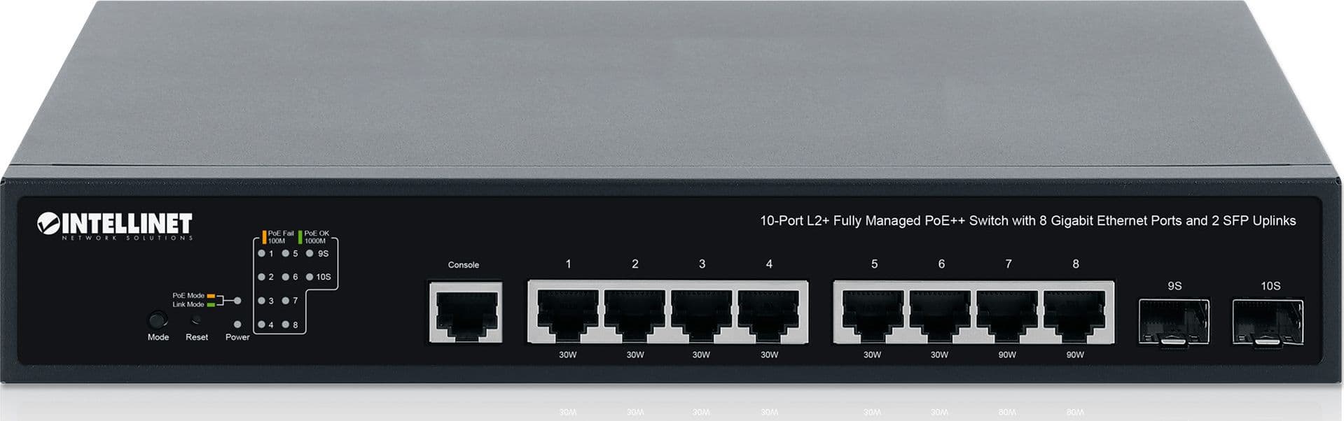Switch PoE++ 10 porte L2 Fully Managed con 8 porte Ethernet Gigabit e 2 SFP Uplink - 5