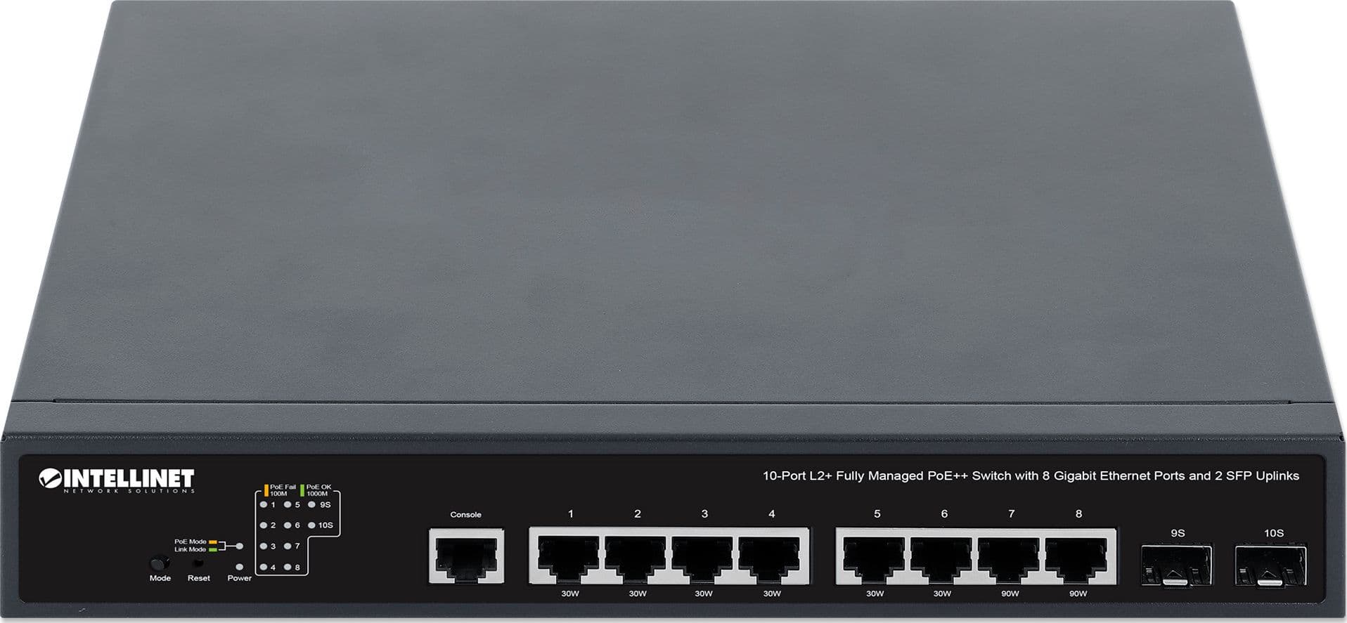 Switch PoE++ 10 porte L2 Fully Managed con 8 porte Ethernet Gigabit e 2 SFP Uplink - 8