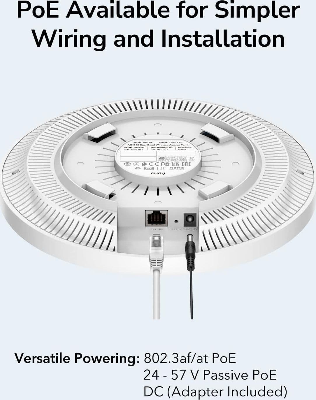 Punto di Accesso Wireless Gigabit Dual Band AC1200 PoE con supporto Mesh, AP1300 - 4