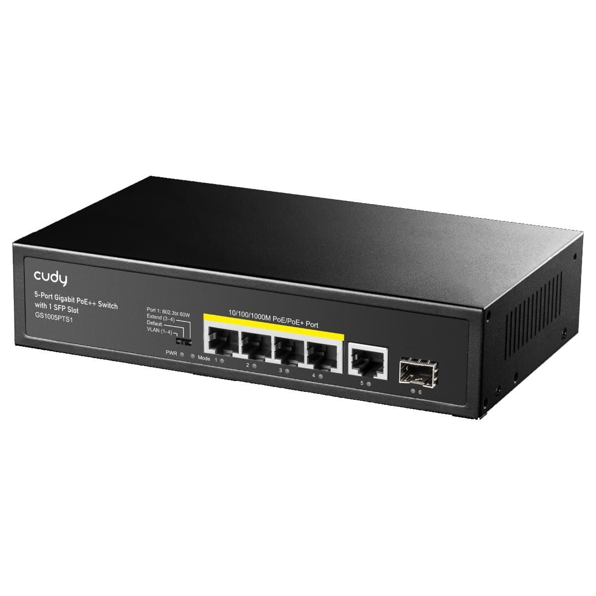 Switch Gigabit PoE+ 5 Porte con 1 Slot SFP, GS1005PTS1 - 2