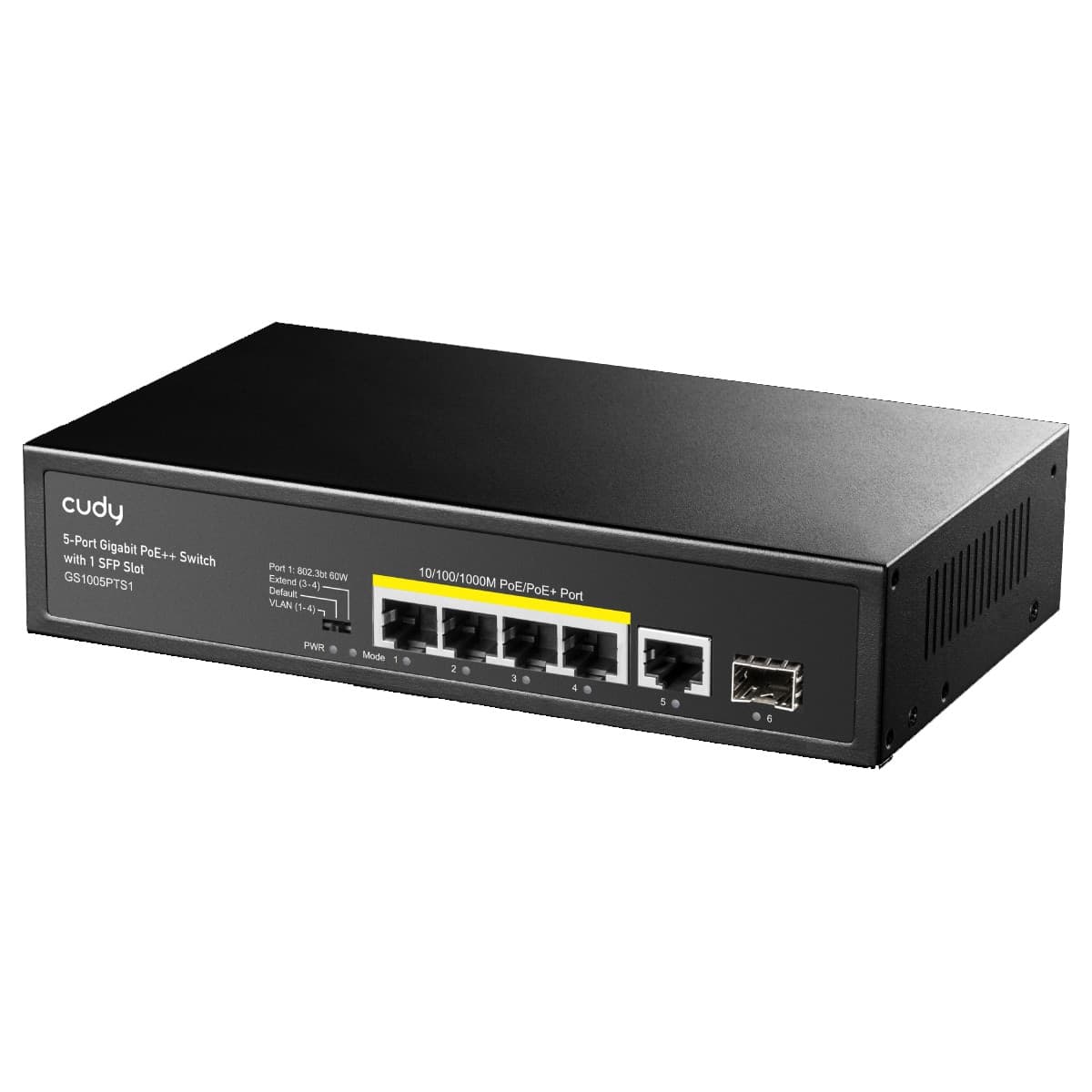 Switch Gigabit PoE+ 5 Porte con 1 Slot SFP, GS1005PTS1 - 7
