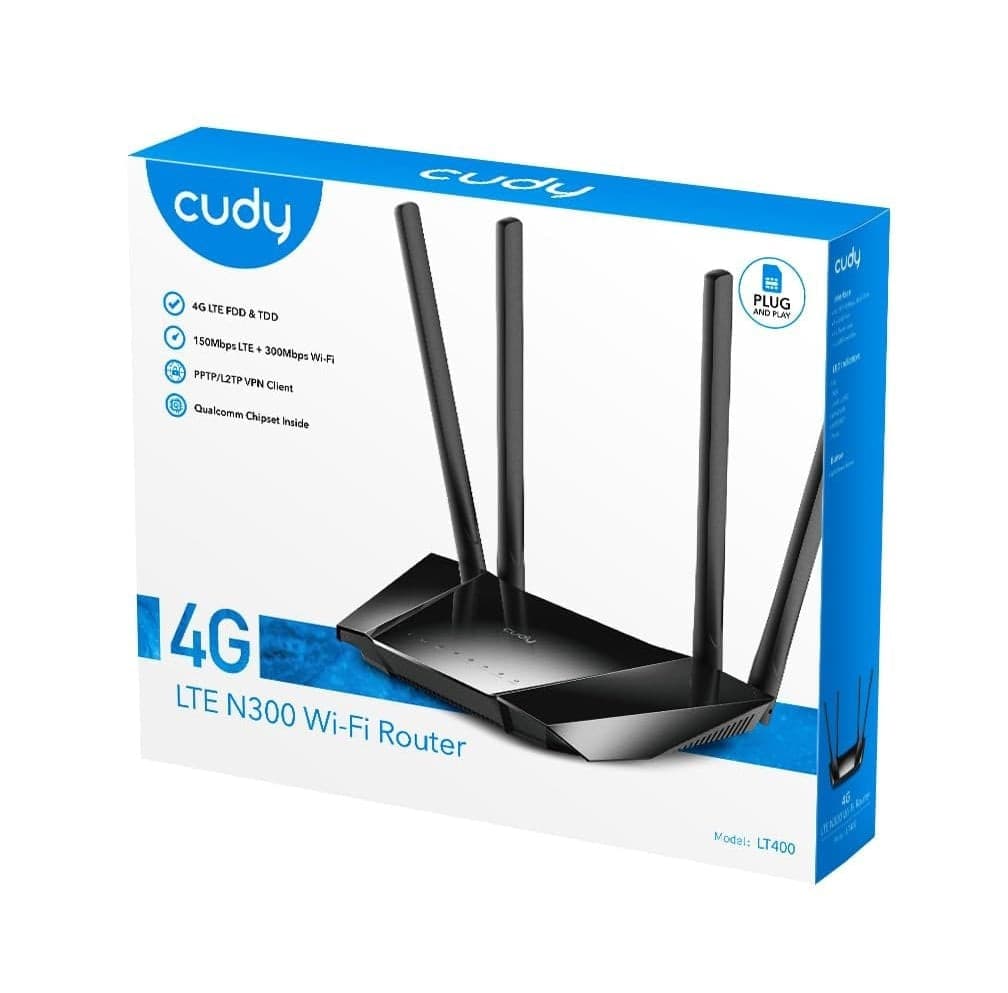 Router WiFi 4G LTE con Sim 300Mbps Porta LAN/WAN, LT400 - 12