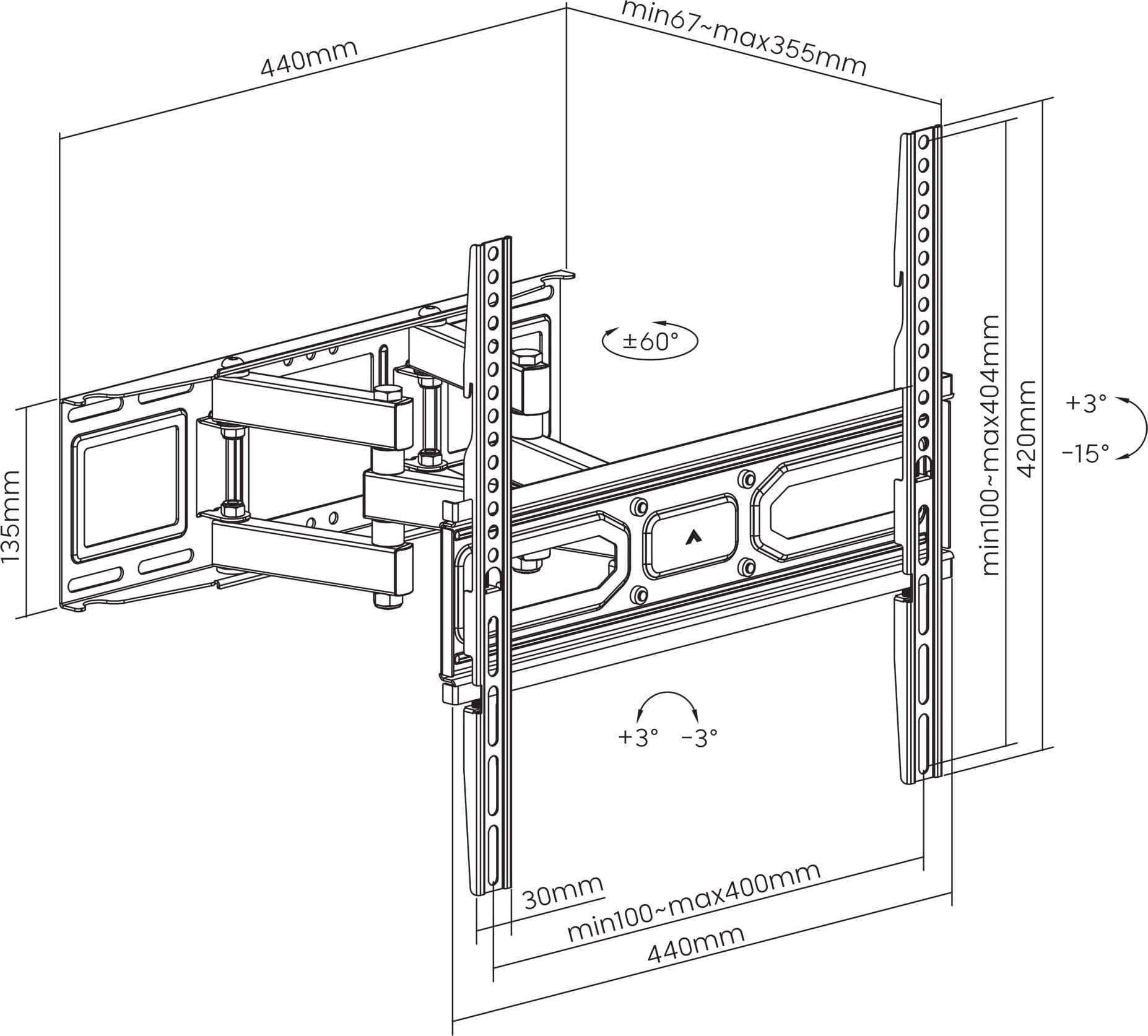 Supporto a Muro per TV LED LCD 32-70'' Full-Motion - 14