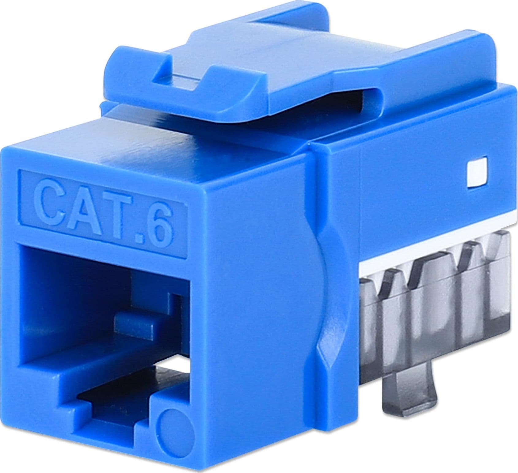 Frutto Keystone Slim Cat.6 per Cavo Rigido con Supporto Punch-Down 25 pz Blu - 12