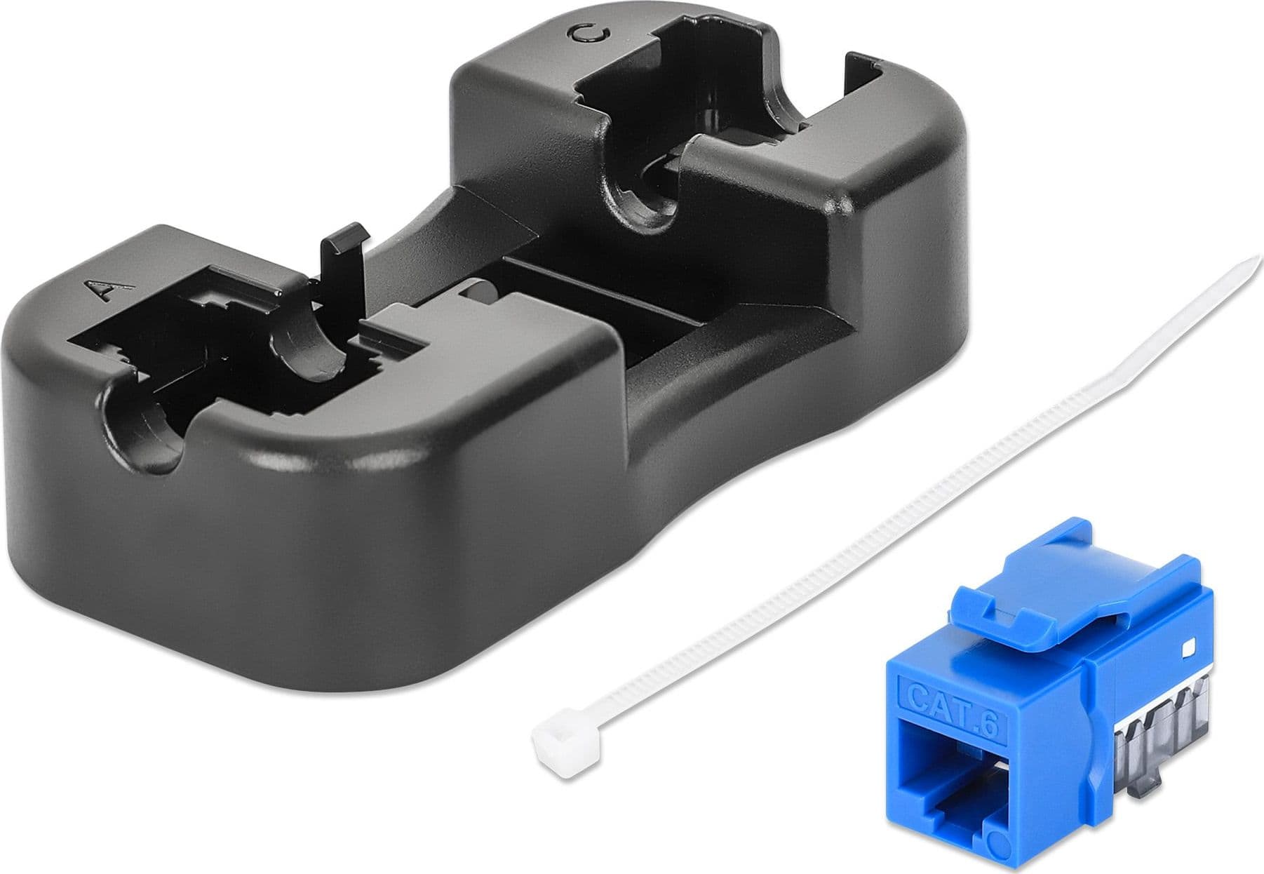 Frutto Keystone Slim Cat.6 per Cavo Rigido con Supporto Punch-Down 25 pz Blu - 14