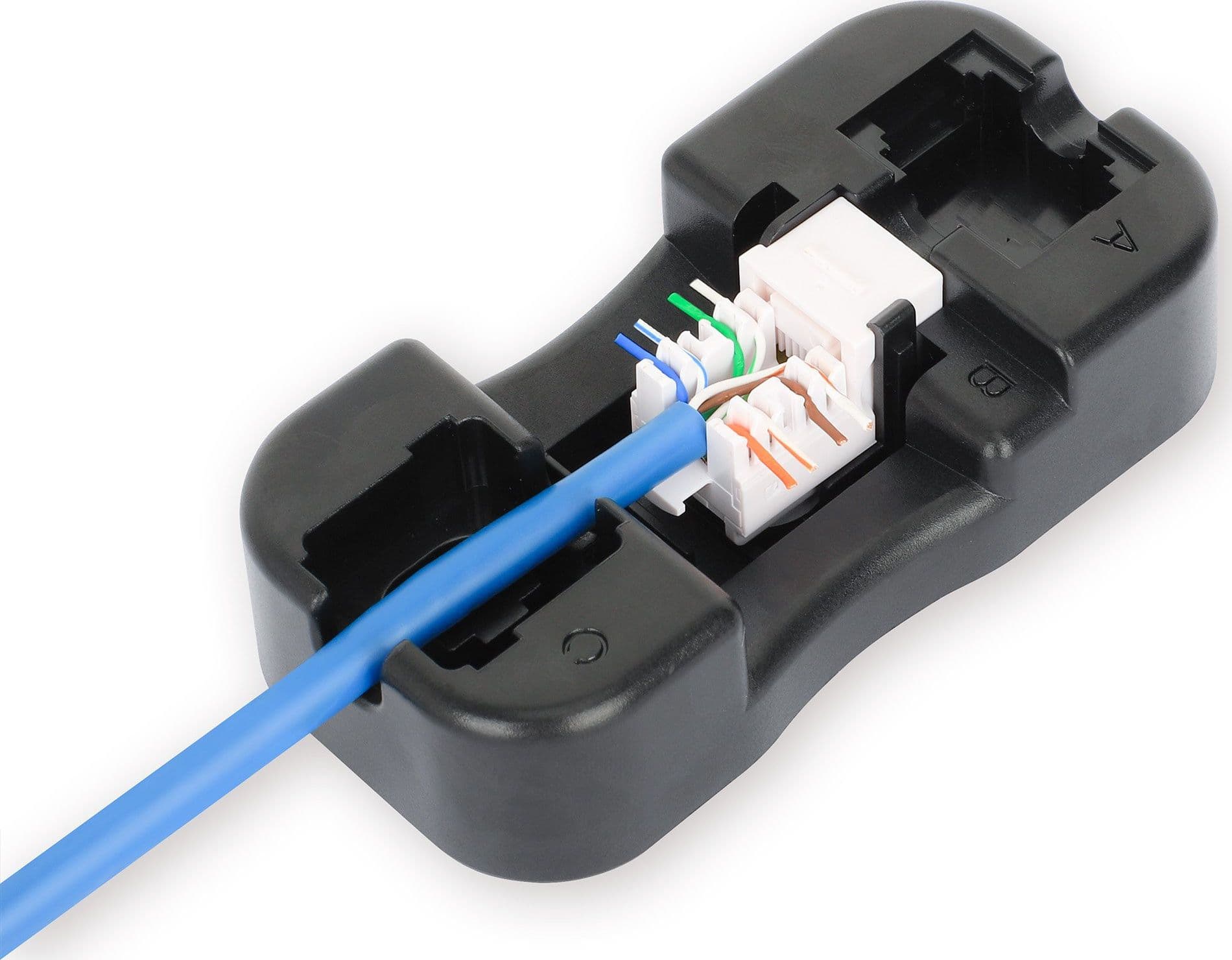 Frutto Keystone Slim Cat.6 per Cavo Rigido con Supporto Punch-Down 25 pz Blu - 4