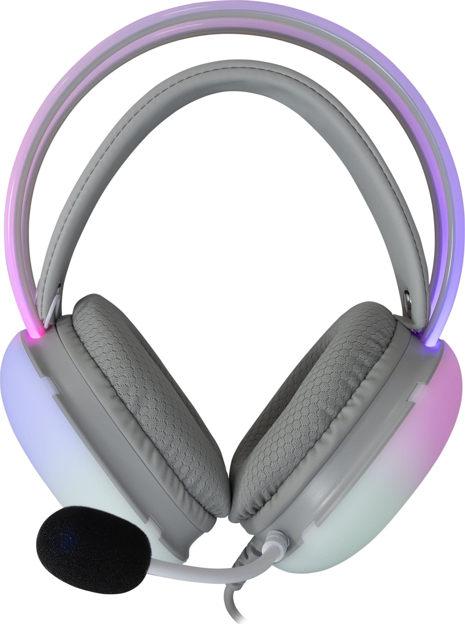 Cuffia Gaming Stereo con Microfono e Illuminazione RGB su Cuffie e Archetto Bianco FIREFLY - 12