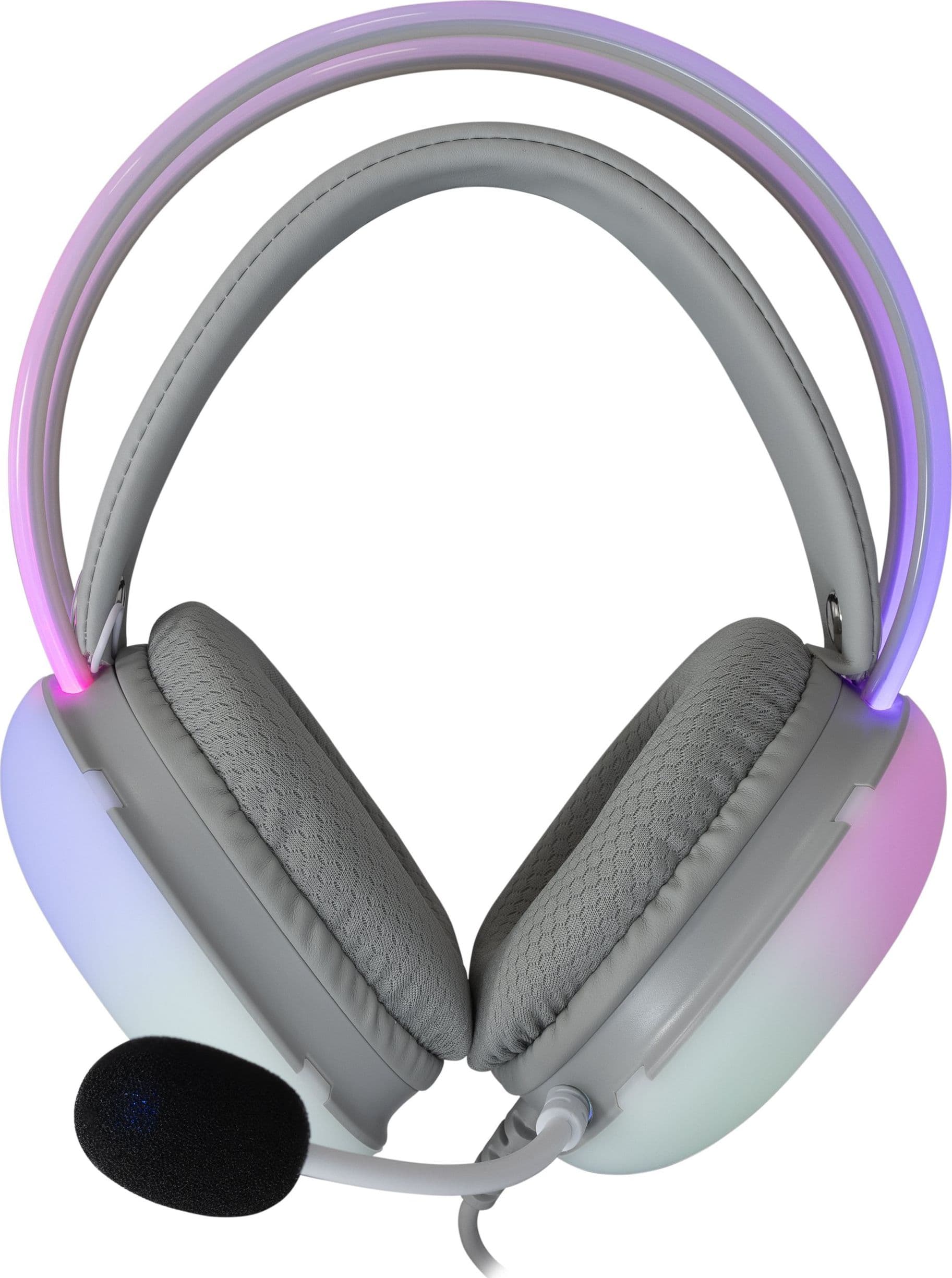 Cuffia Gaming Stereo con Microfono e Illuminazione RGB su Cuffie e Archetto Bianco FIREFLY - 4