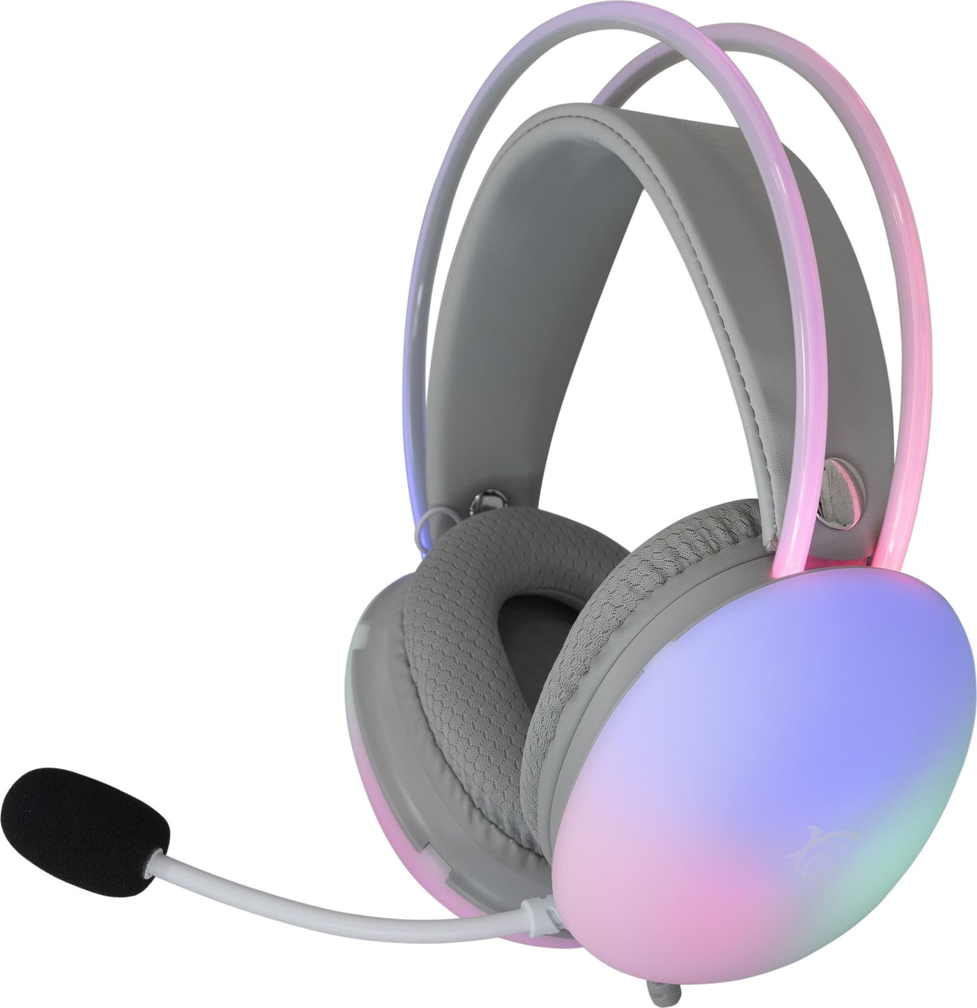 Cuffia Gaming Stereo con Microfono e Illuminazione RGB su Cuffie e Archetto Bianco FIREFLY - 9