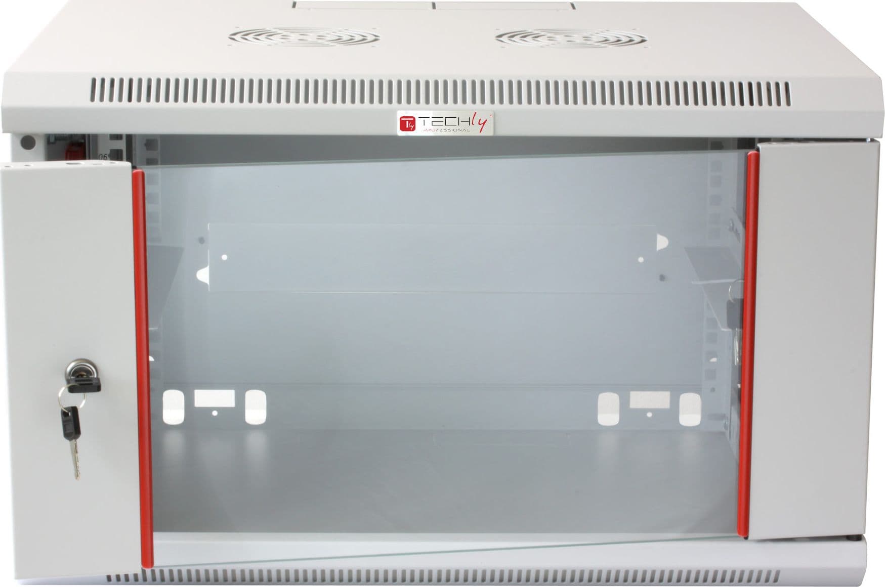 Armadio Rack 19'' a muro 9 unit&agrave sezione unica prof. 450mm Grigio - 2