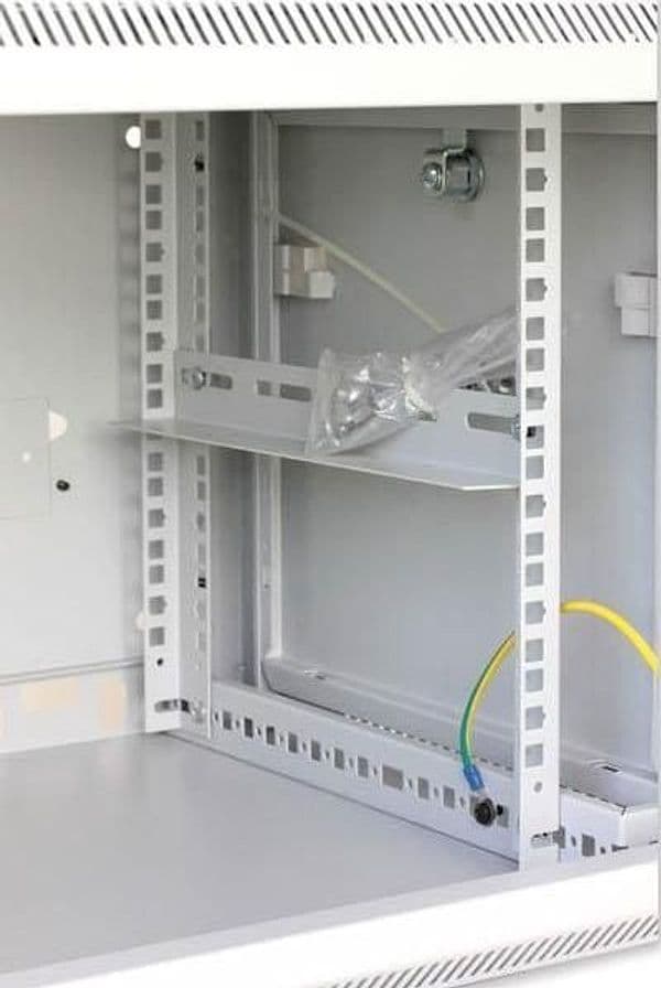 Armadio Rack 19'' a muro 9 unit&agrave sezione unica prof. 450mm Grigio - 8