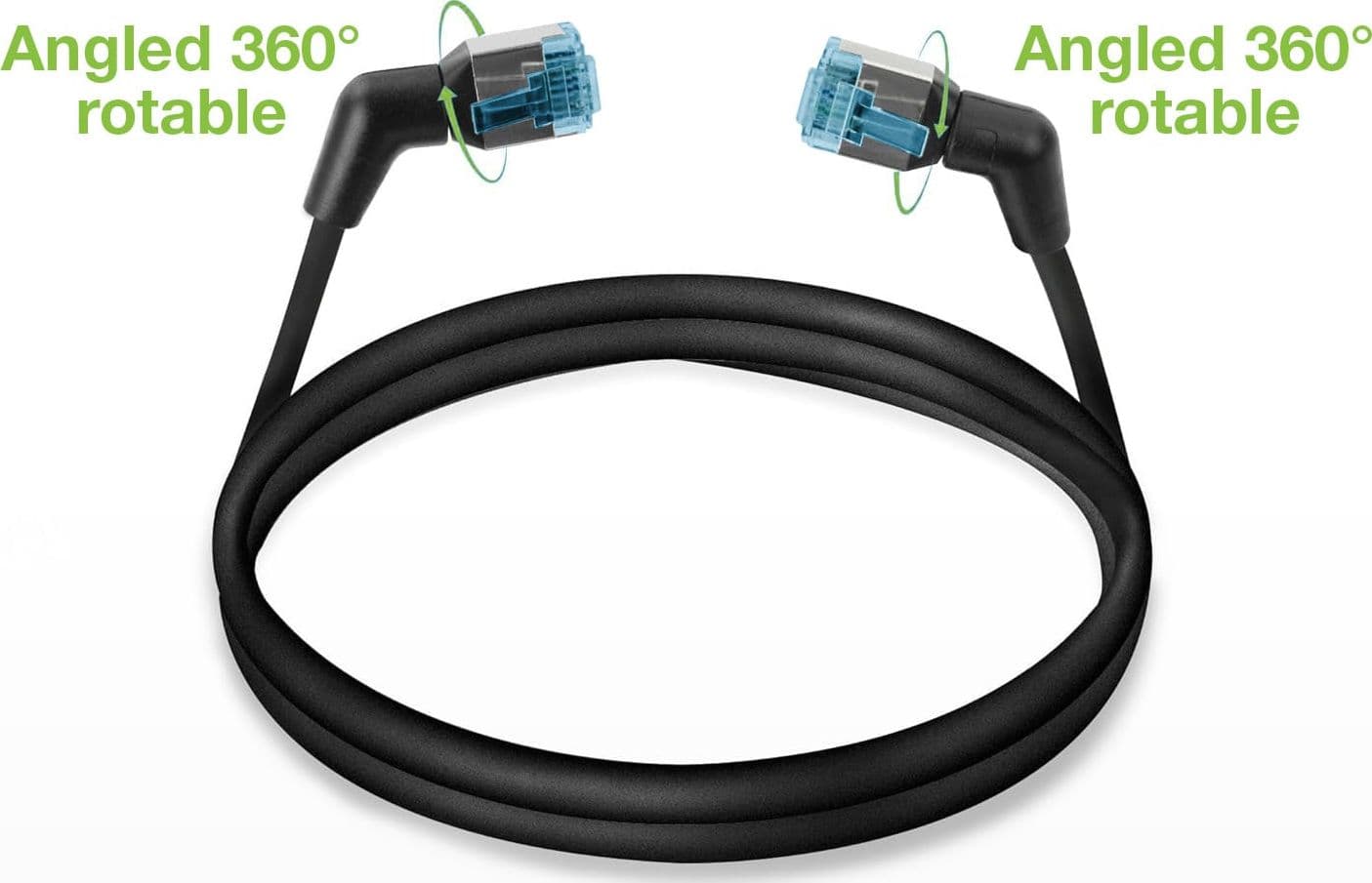 Cavo di rete Patch Slim Angolato 90&deg Rame TPE Cat. 6A Nero UTP 3 m - 11