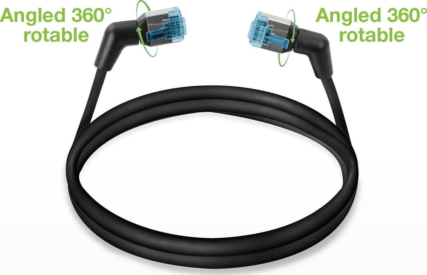 Cavo di rete Patch Slim Angolato 90&deg Rame TPE Cat. 6A Nero UTP 3 m - 4