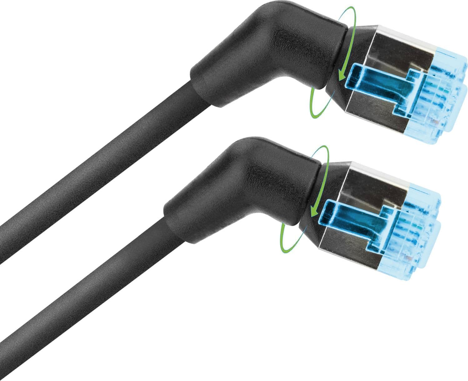 Cavo di rete Patch Slim Angolato 90&deg Rame TPE Cat. 6A Nero UTP 3 m - 8