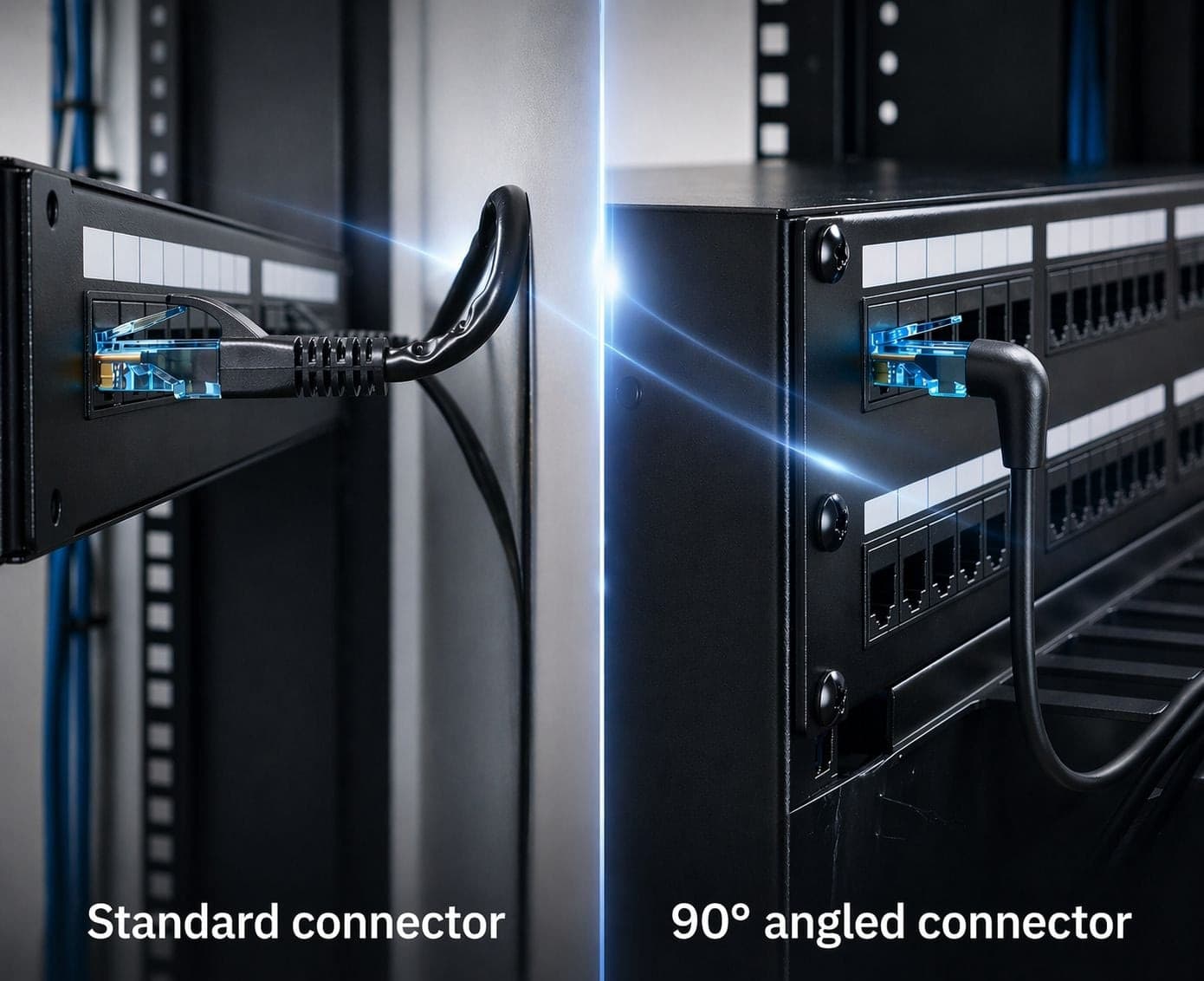 Cavo di rete Patch Slim Angolato 90&deg Rame TPE Cat. 6A Nero U/FTP 5 m - 14