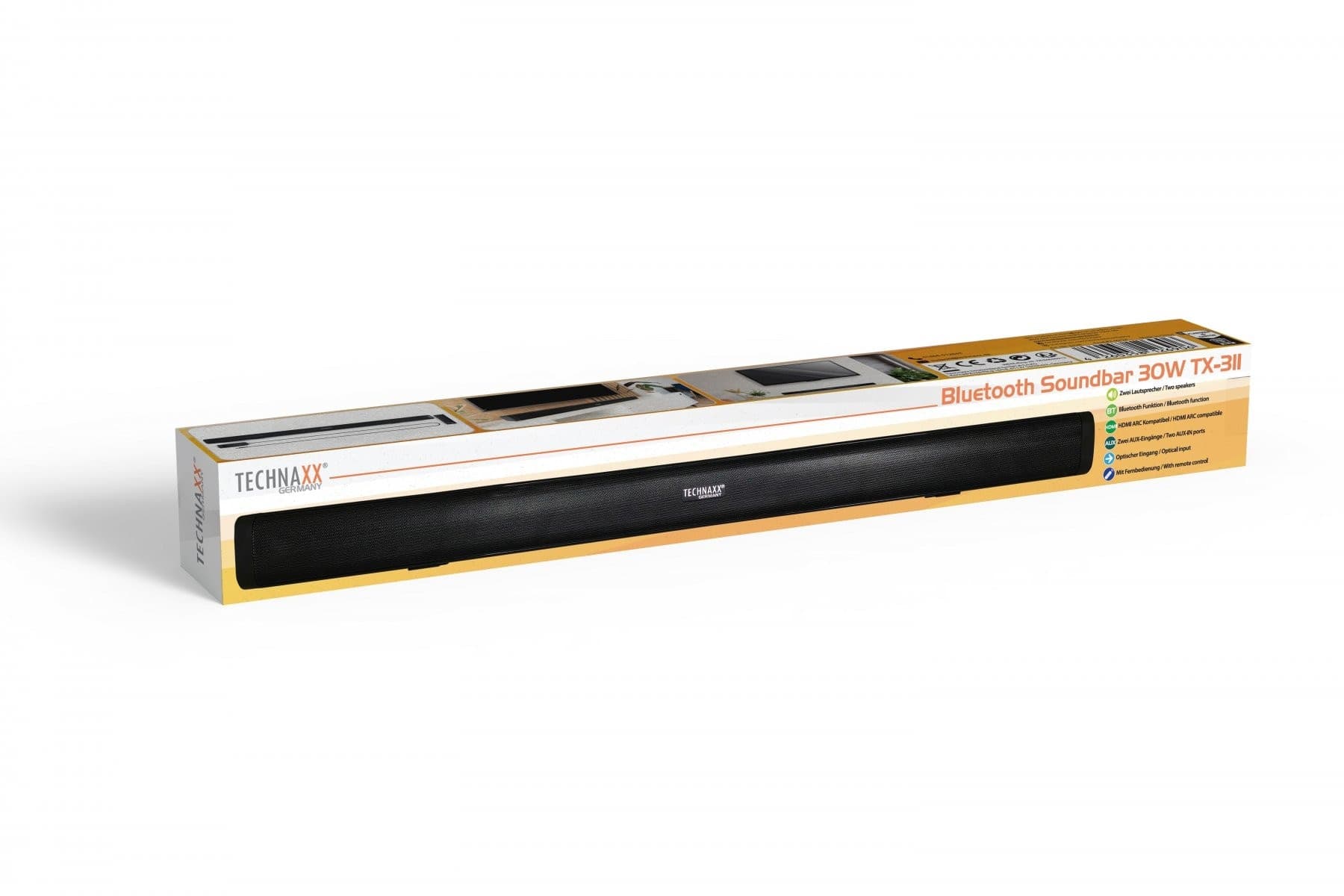 Soundbar Bluetooth 5.0 30W per TV con ingressi HDMI-ARC Ottici e AUX, TX311 - 2
