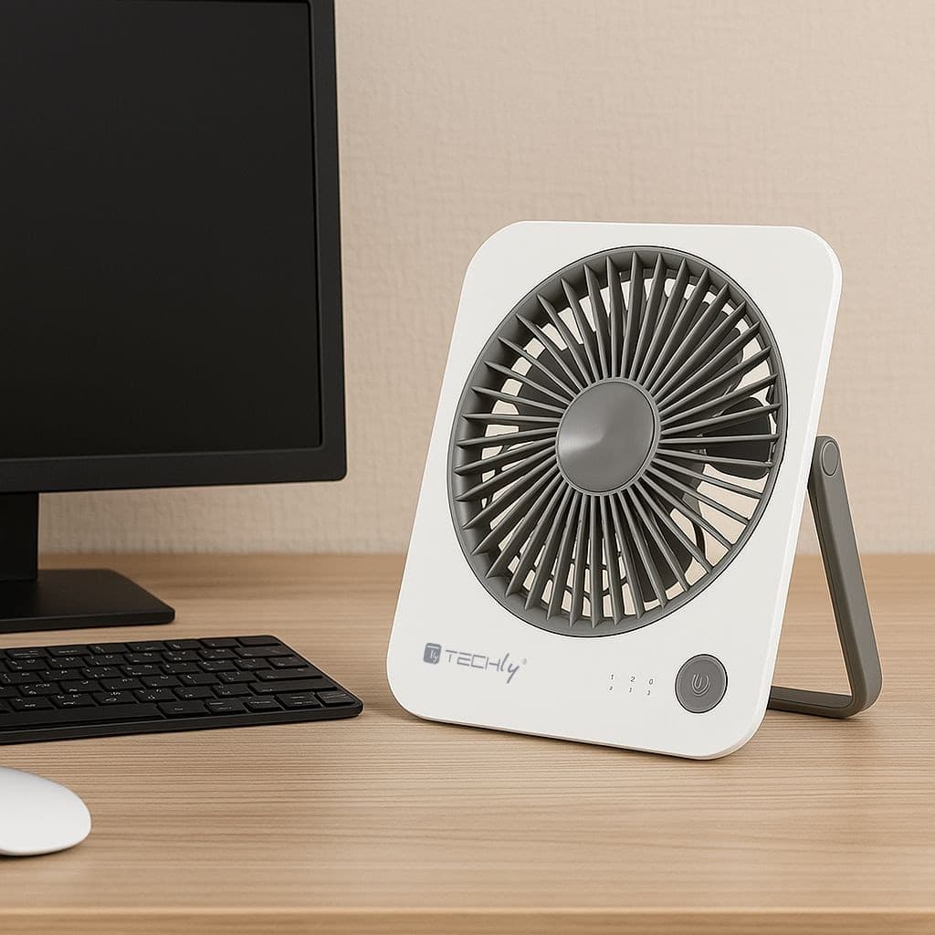 Ventilatore da Scrivania Ultra Sottile Pieghevole e Portatile a 4 Velocit&agrave - 11