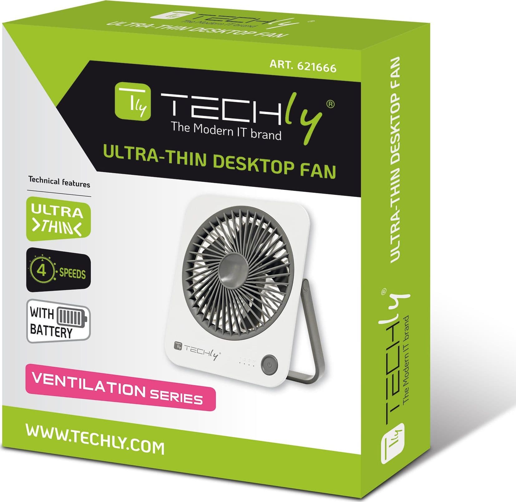 Ventilatore da Scrivania Ultra Sottile Pieghevole e Portatile a 4 Velocit&agrave - 14