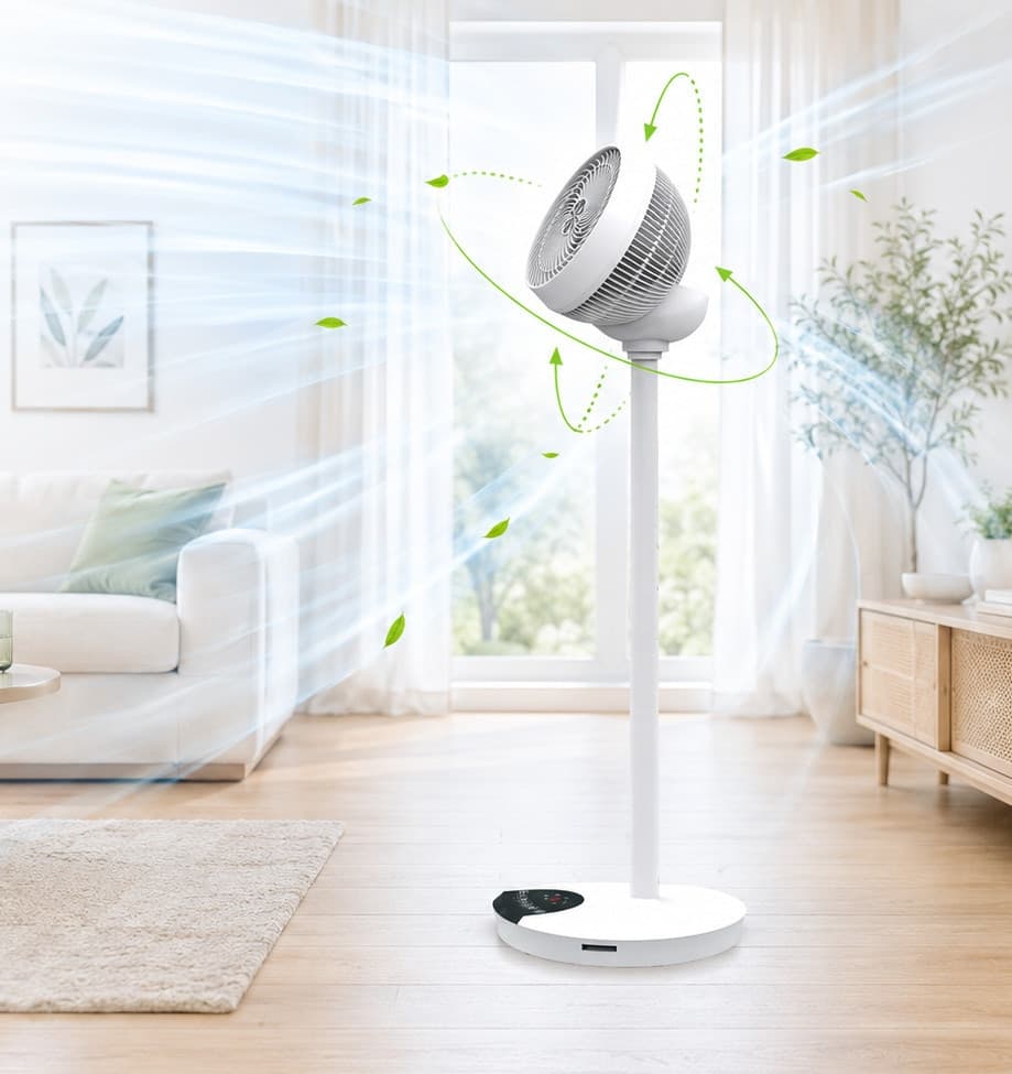 Ventilatore 9'' 2 in 1 con Piantana a 2 Altezze 12 Velocit&agrave con Telecomando Oscillazione a 720&deg e Timer - 12