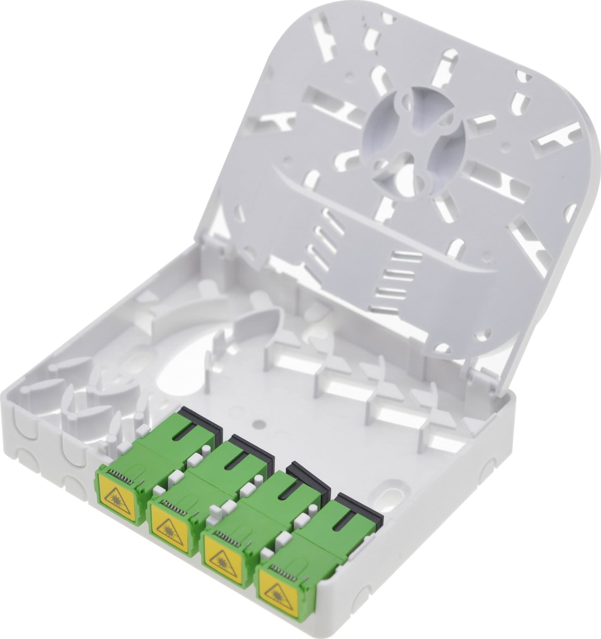 Scatola di Terminazione Ottica di Appartamento (STOA) FTTH per 4 fibre SC-APC a muro - 4
