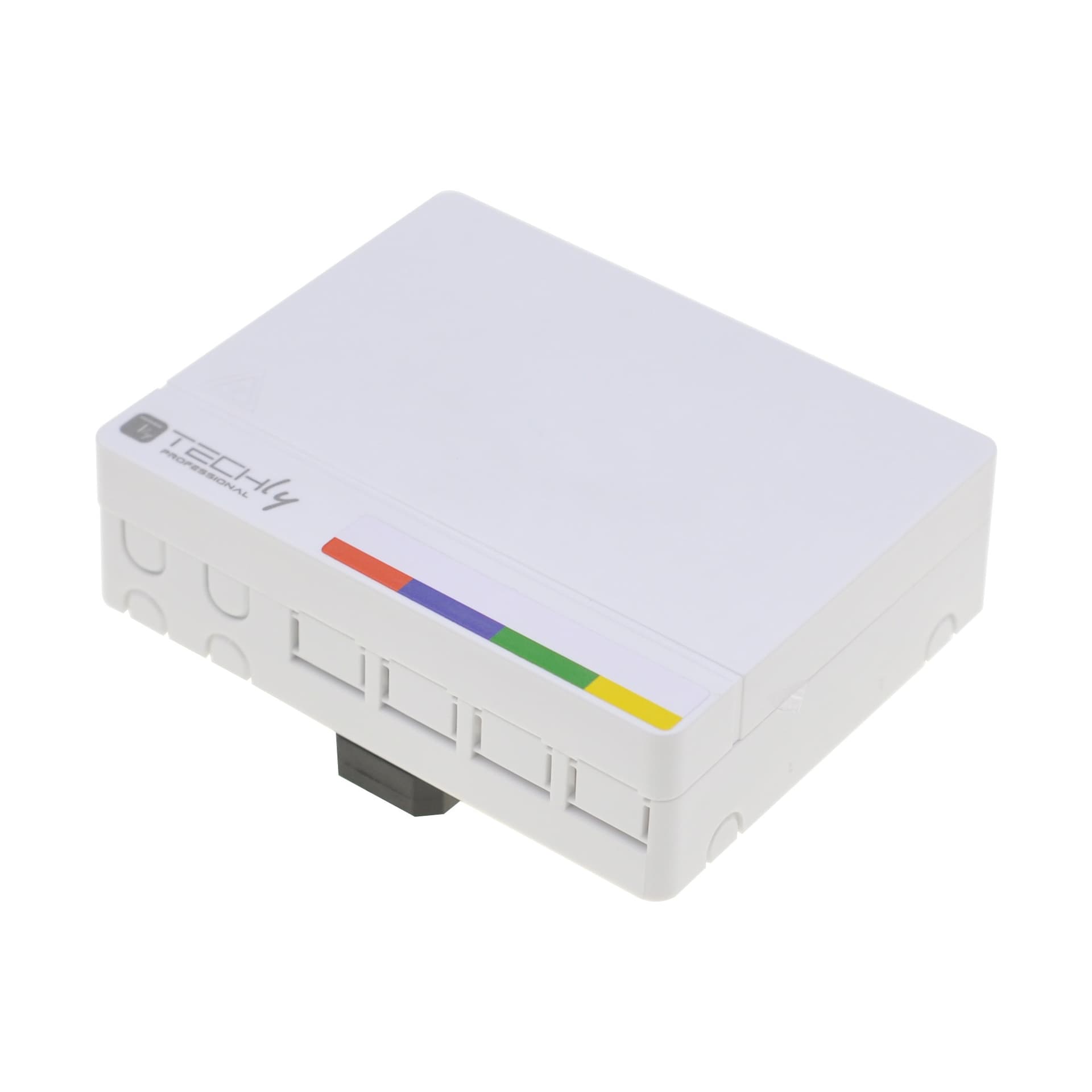 Scatola di Terminazione Ottica di Appartamento (STOA) FTTH per 4 fibre 4 adattatori su guida DIN - 5