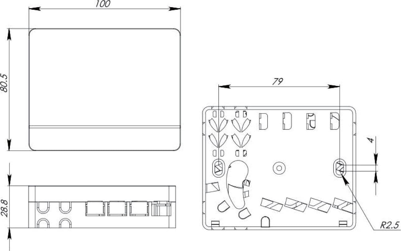 Scatola di Terminazione Ottica di Appartamento (STOA) FTTH per 4 fibre 4 adattatori su guida DIN - 10