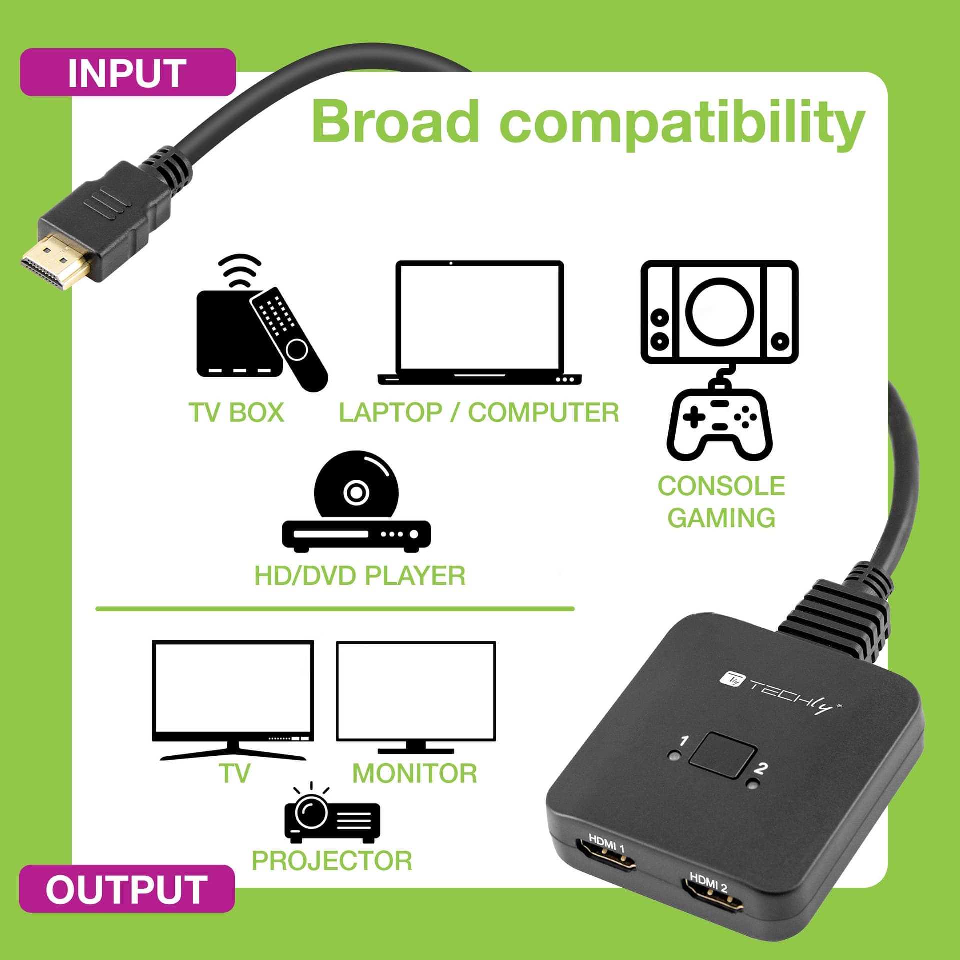 Switch HDMI 2 Porte Bidirezionale 8K 60Hz - 9