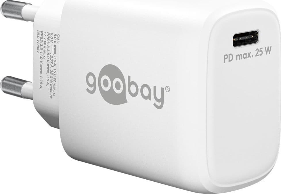Caricatore Alimentatore GaN USB-C&trade PD da Muro 25W Bianco - 9