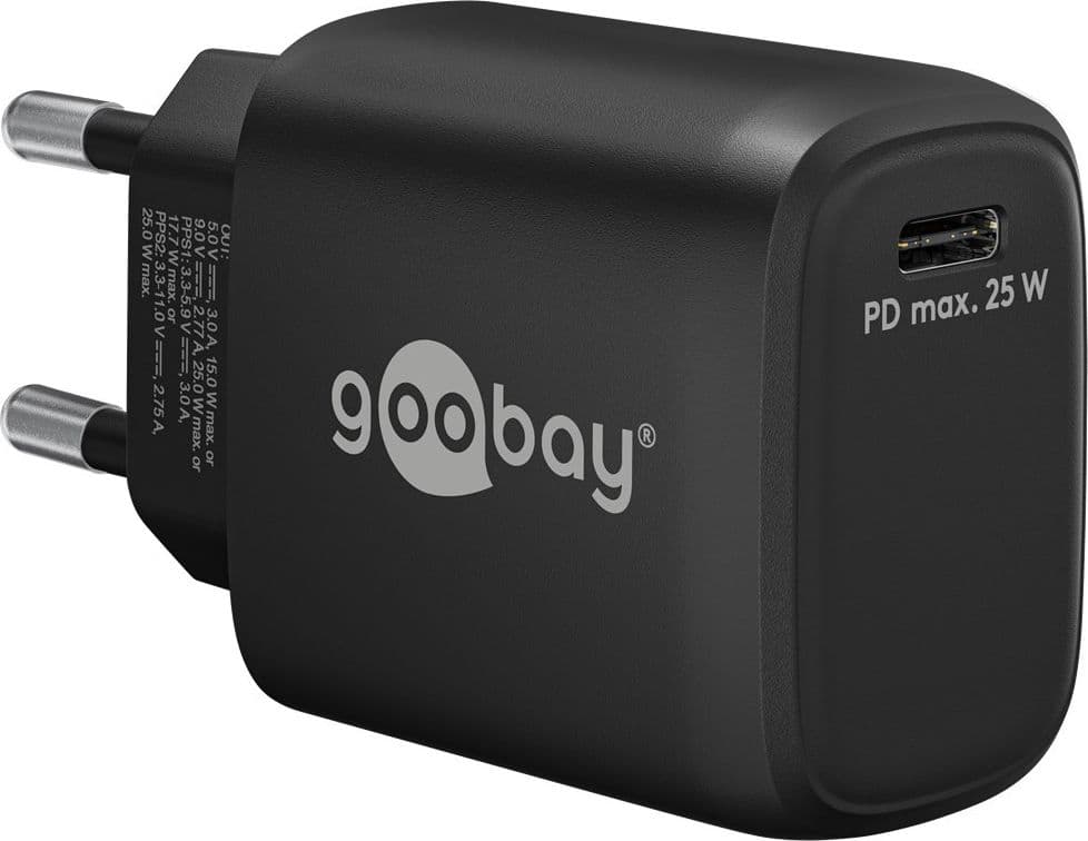 Caricatore Alimentatore GaN USB-C&trade PD da Muro 25W Nero - 10