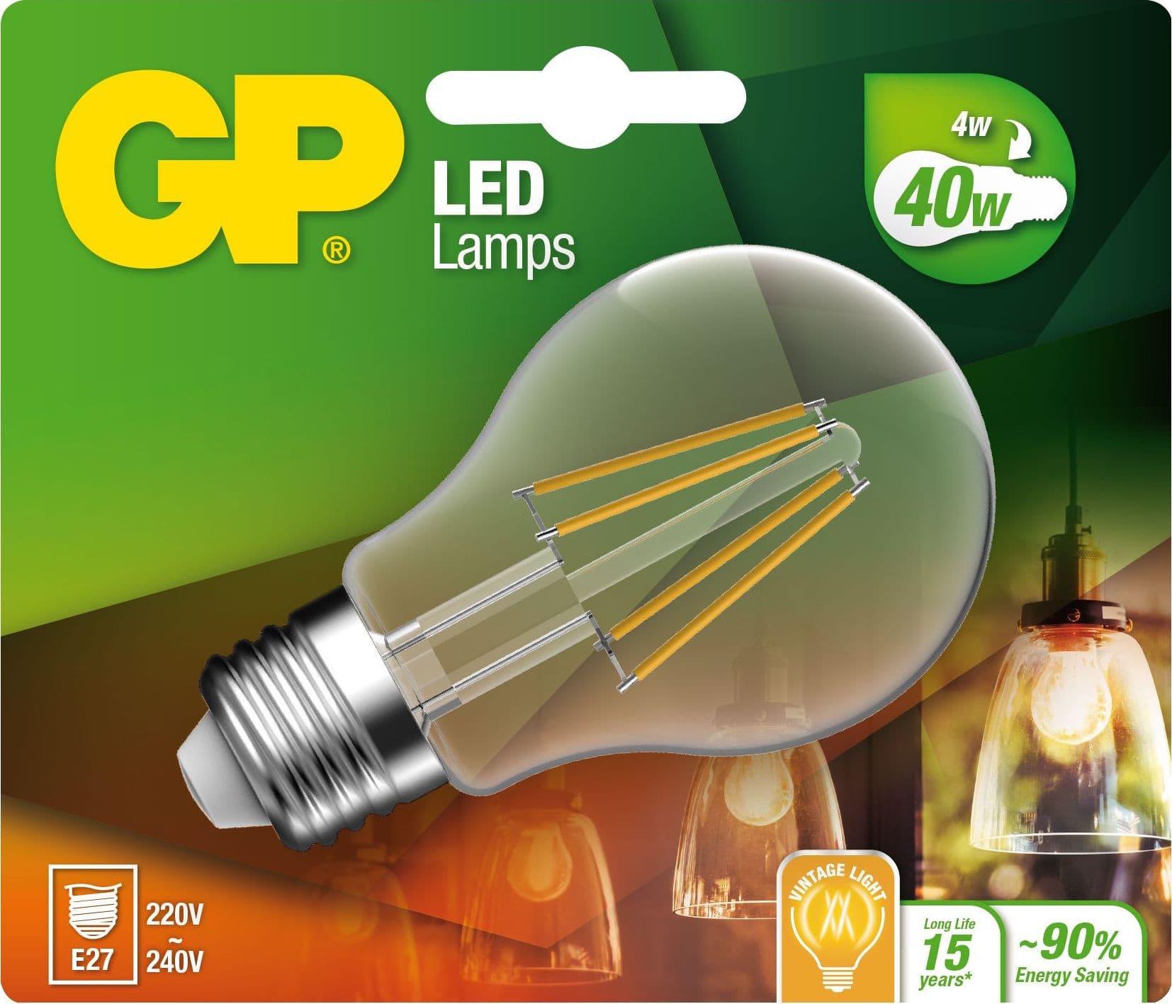 Lampadina LED E27 Bianco Caldo 4W Filamento Classe A++ - 2
