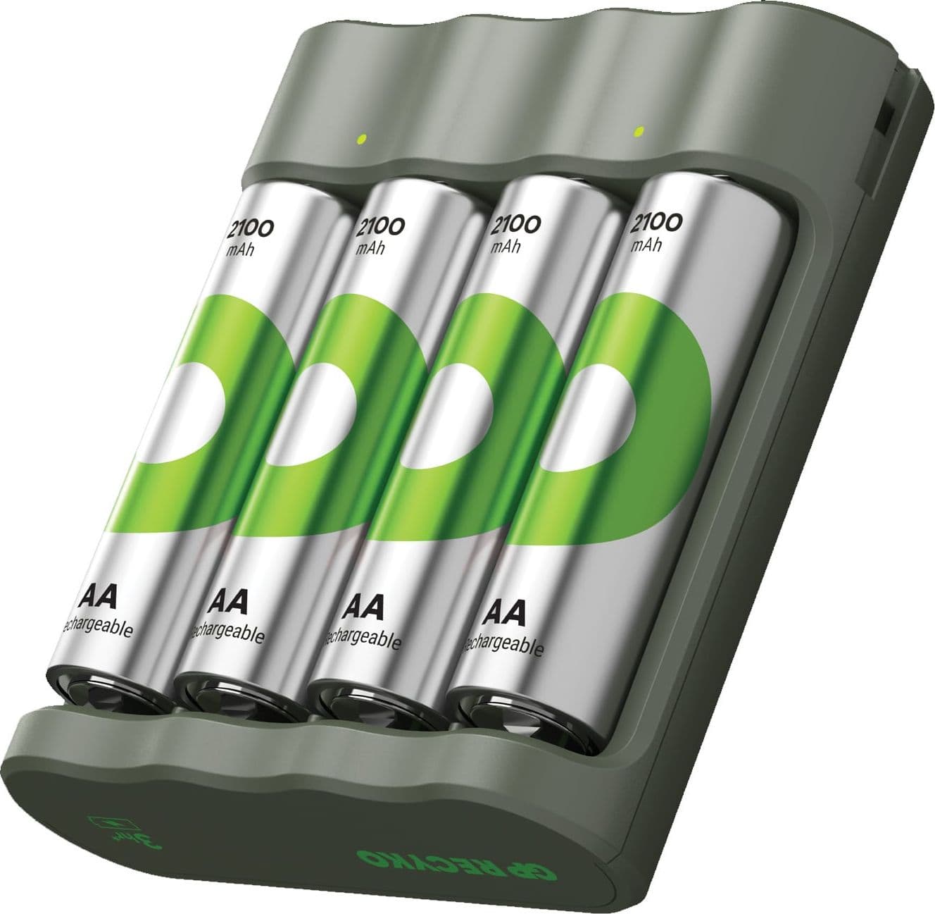 Caricabatterie per AA e AAA con 4 Batterie AA NiMH da 2100 mAh Incluse - 11