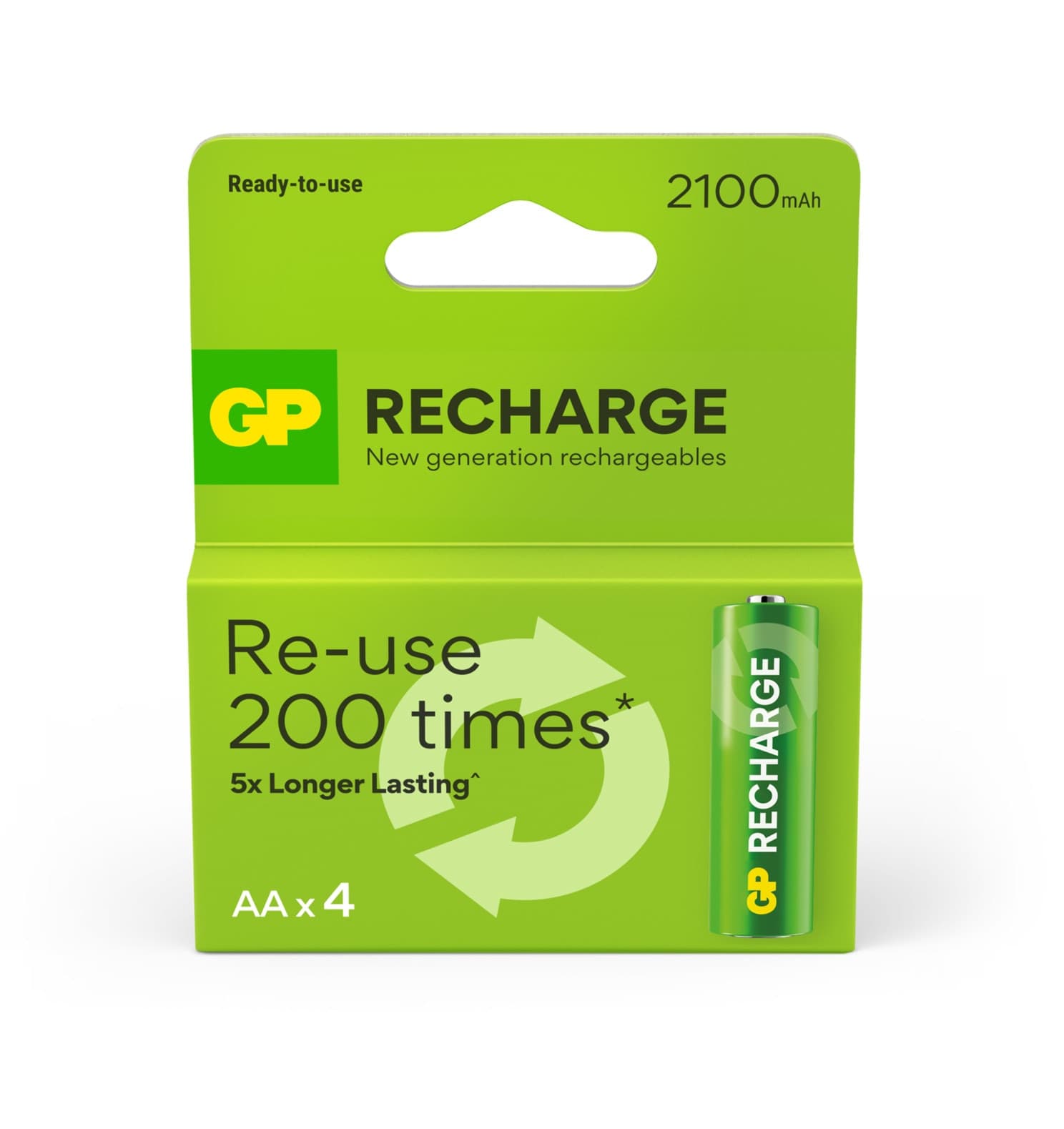 Blister 4 Batterie Ricaricabili AA Stilo 2100 mAh GP ReCyko - 8