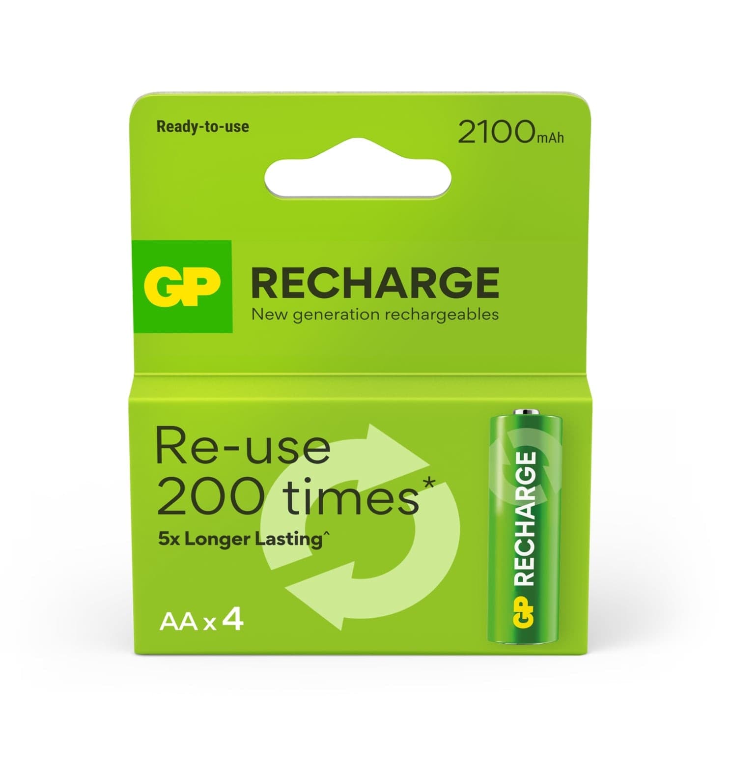 Blister 4 Batterie Ricaricabili AA Stilo 2100 mAh GP ReCyko - 9