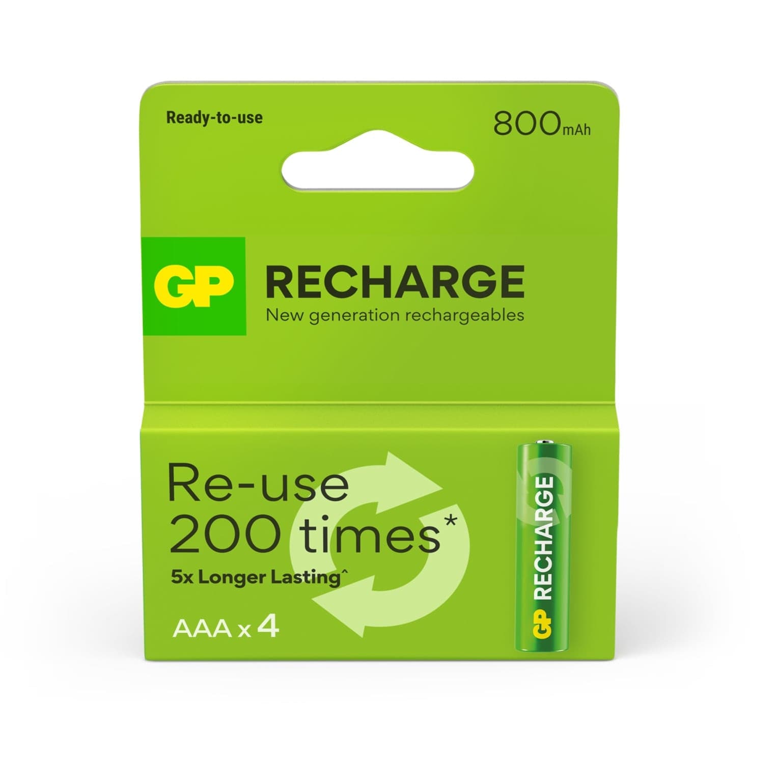 Blister 4 Batterie Ricaricabili AAA Mini Stilo 800 mAh GP ReCyko - 11