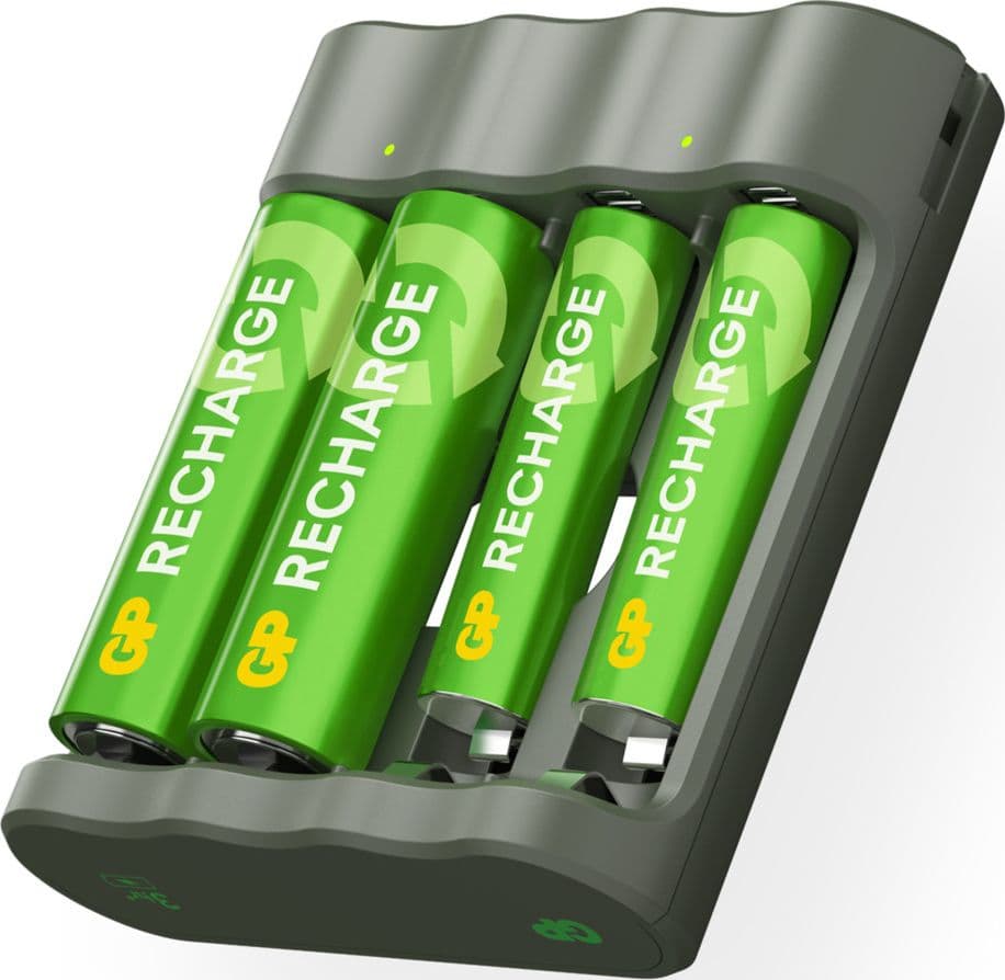 Caricabatterie per AA e AAA con 2 Batterie AA e 2 Batterie AAA Incluse - 5