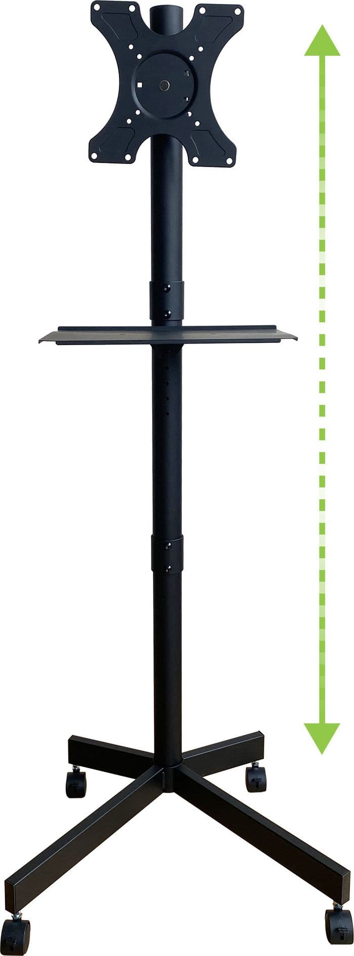 Supporto a Pavimento per TV con Mensola e Base Compatta Salva Spazio - 7