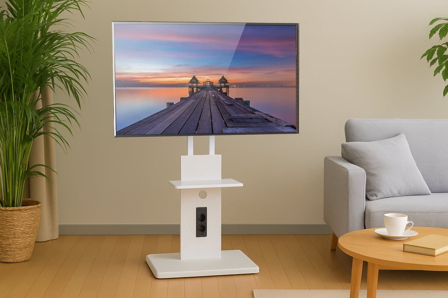 Supporto a Pavimento per TV LCD/LED/Plasma 32-70'' con Prese Elettriche - 16