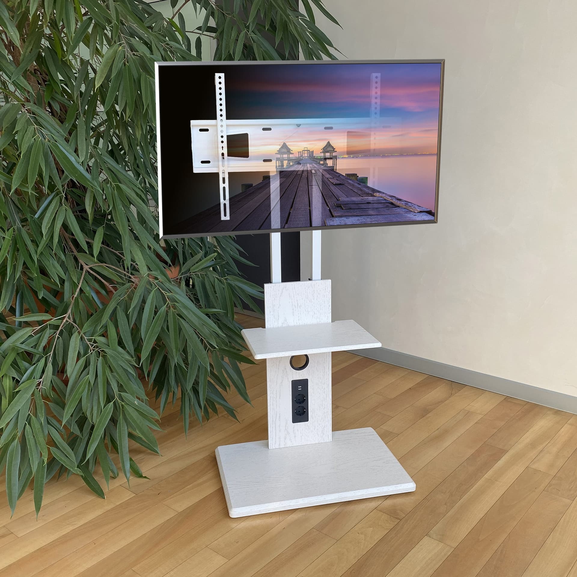 Supporto a Pavimento per TV LCD/LED/Plasma 32-70'' con Prese Elettriche - 3
