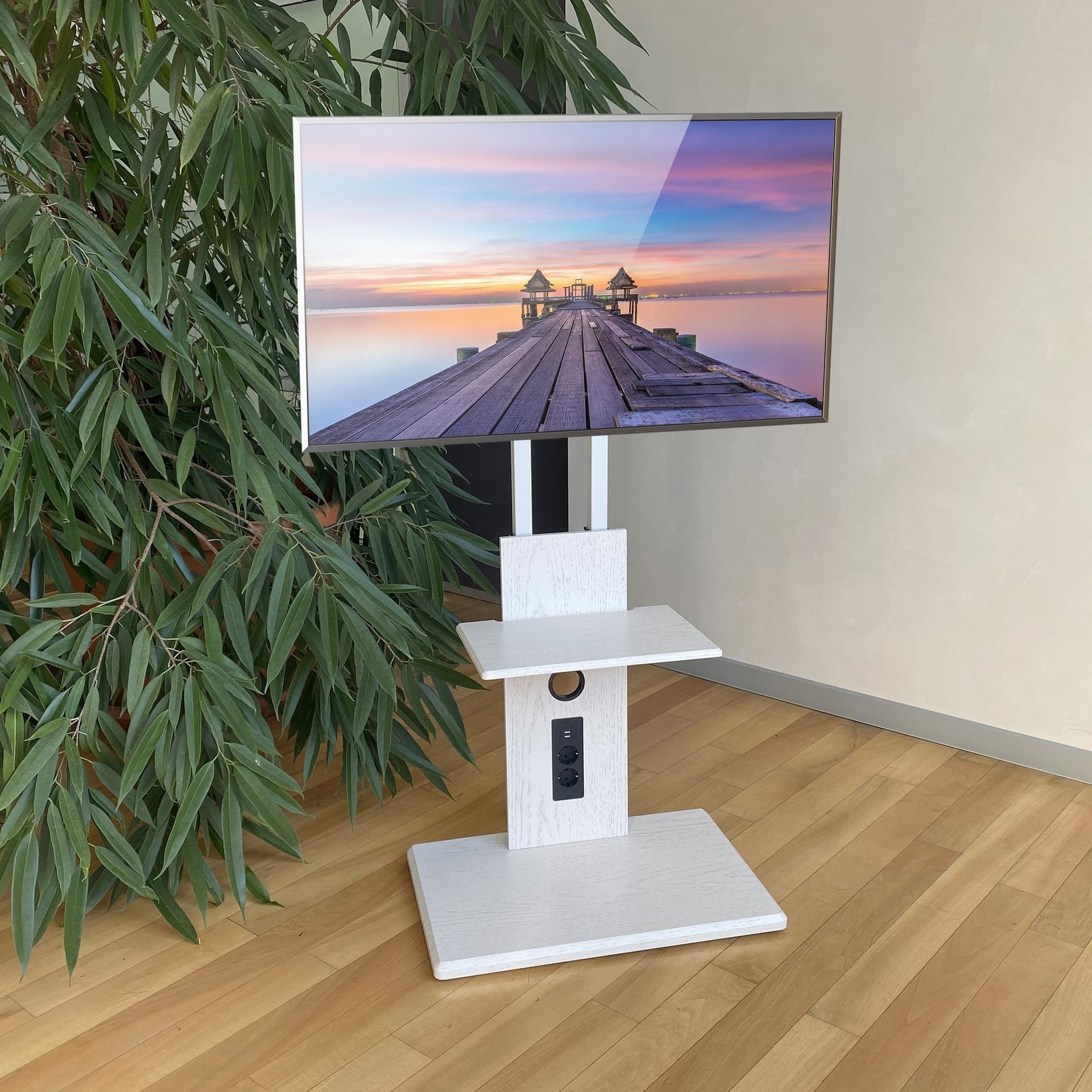Supporto a Pavimento per TV LCD/LED/Plasma 32-70'' con Prese Elettriche - 9