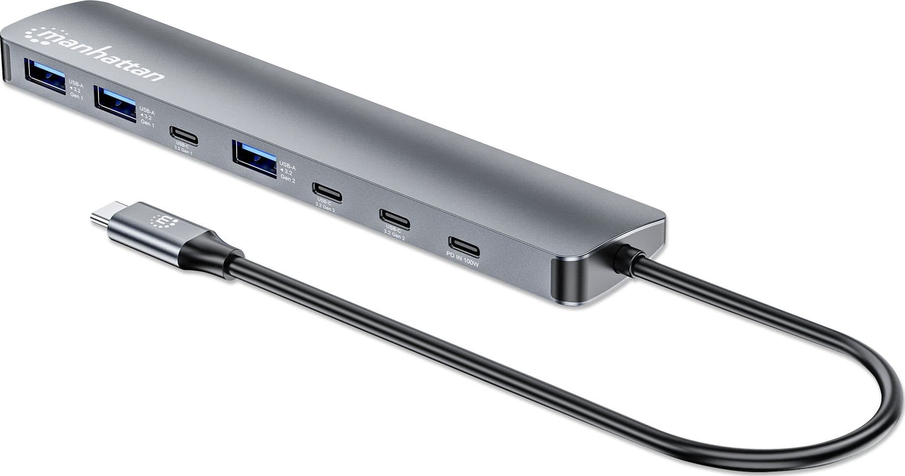 Hub 7 porte USB3.2 10G/5G 4x USB-C&trade + 3x USB-A con Power Delivery - 11