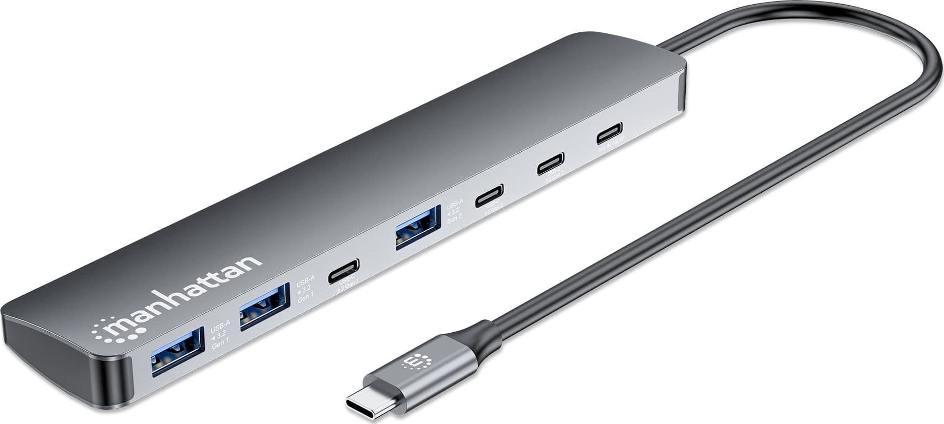 Hub 7 porte USB3.2 10G/5G 4x USB-C&trade + 3x USB-A con Power Delivery - 12