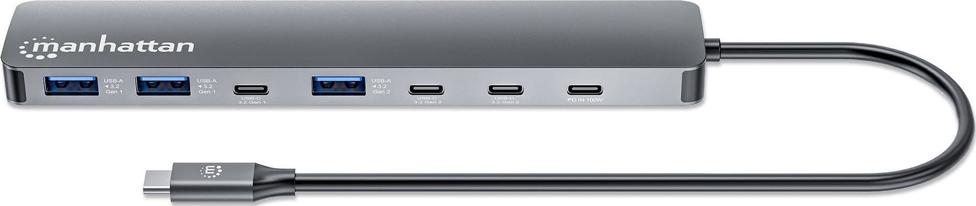 Hub 7 porte USB3.2 10G/5G 4x USB-C&trade + 3x USB-A con Power Delivery - 5